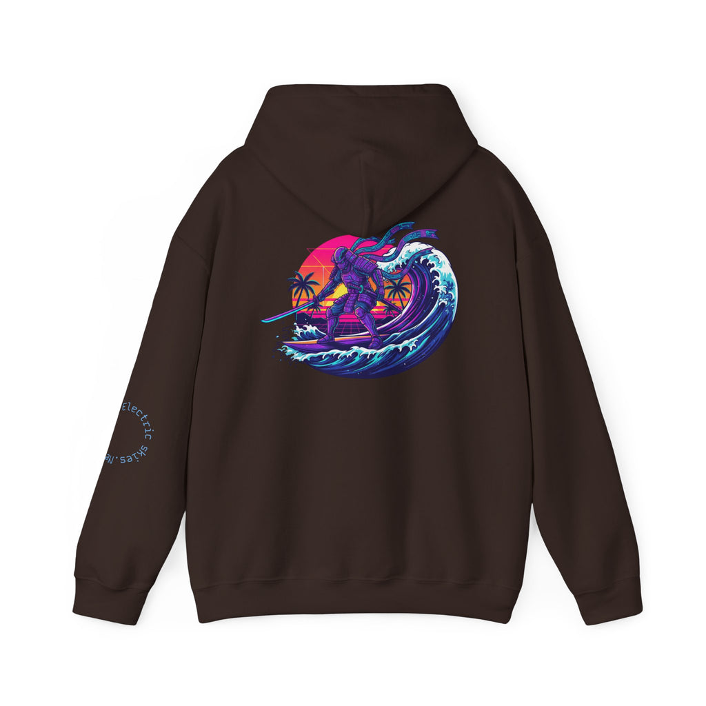 Future Paradise Hoodie — Retro Surf Samurai Graphic Pullover