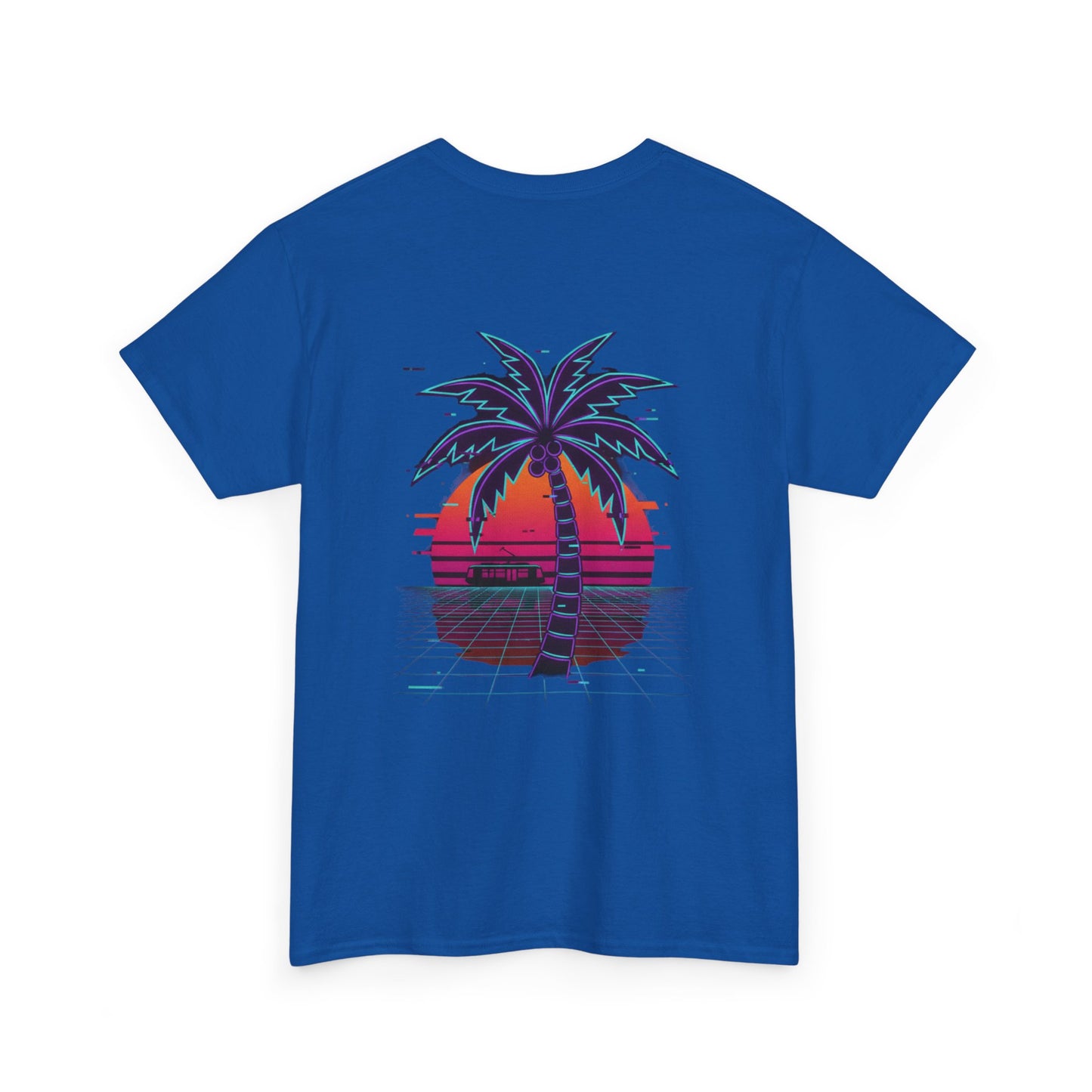 Retro Palm Tree Sunset T-Shirt — Vintage Tropical Beach Tee