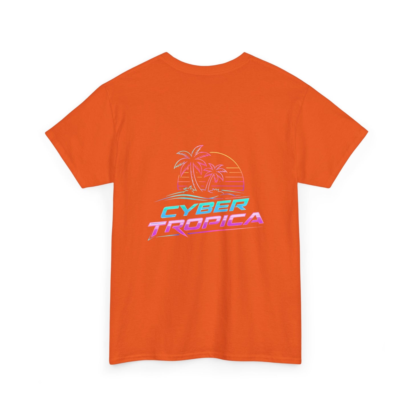 Cyberpunk Tropical Duo Tee — Neon Futuristic Beach Graphic T-Shirt