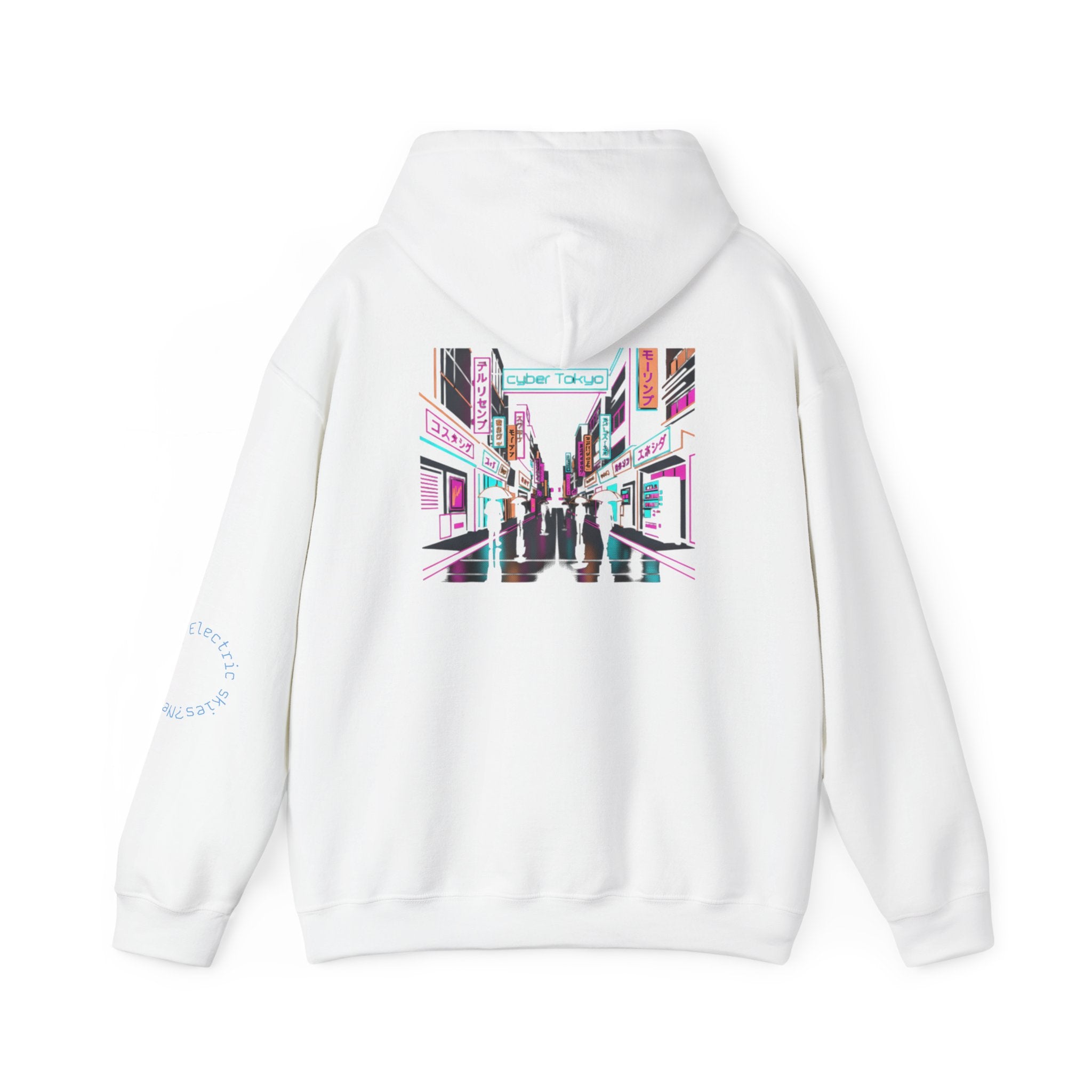 Cyber City Anime Hoodie – Neon Retro Dystopia Streetwear