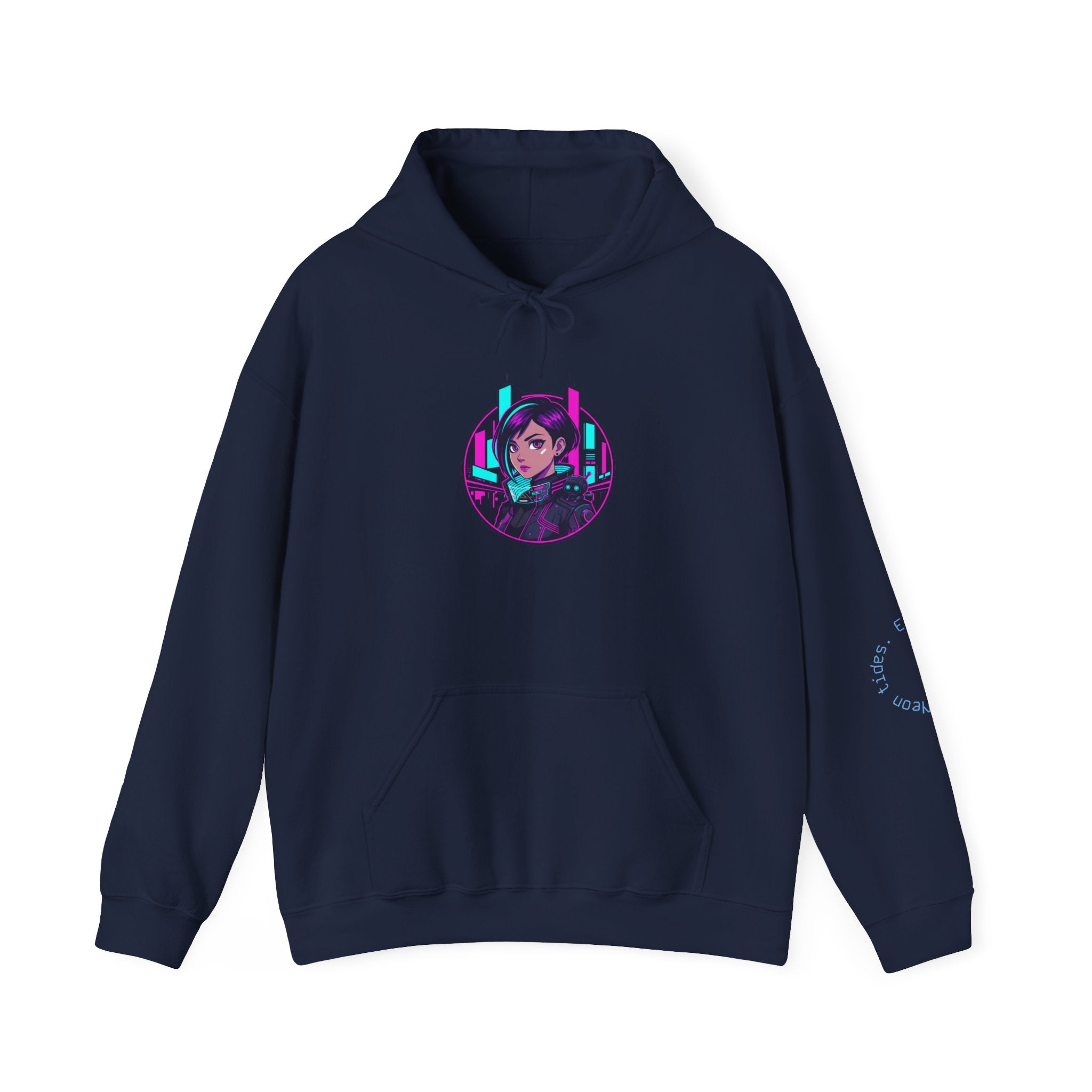 Cyber City Anime Hoodie – Neon Retro Dystopia Streetwear