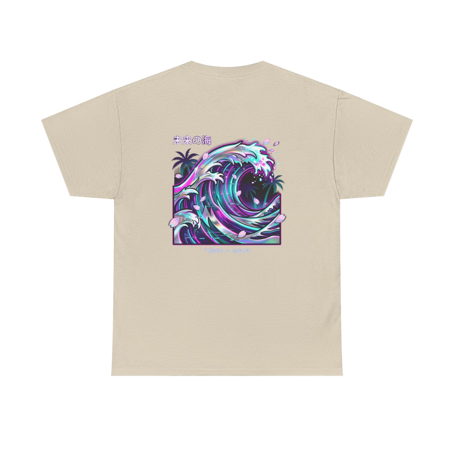 Vaporwave Japanese Surf T-Shirt — "未来の海" Retro Neon Aesthetic