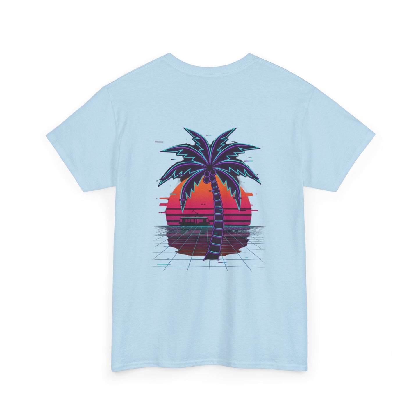Retro Palm Tree Sunset T-Shirt — Vintage Tropical Beach Tee