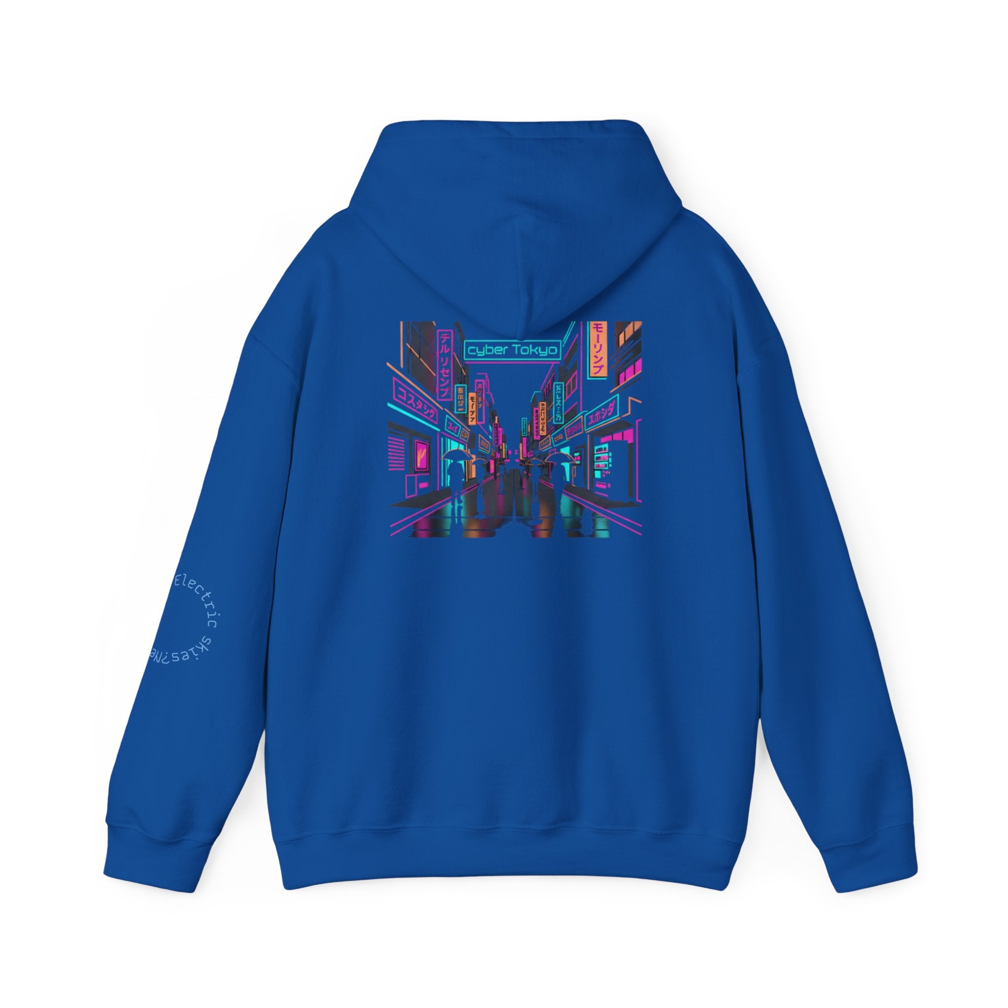 Cyber City Anime Hoodie – Neon Retro Dystopia Streetwear