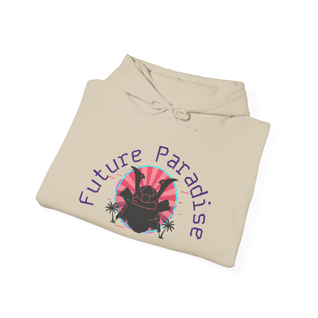 Future Paradise Hoodie — Retro Surf Samurai Graphic Pullover