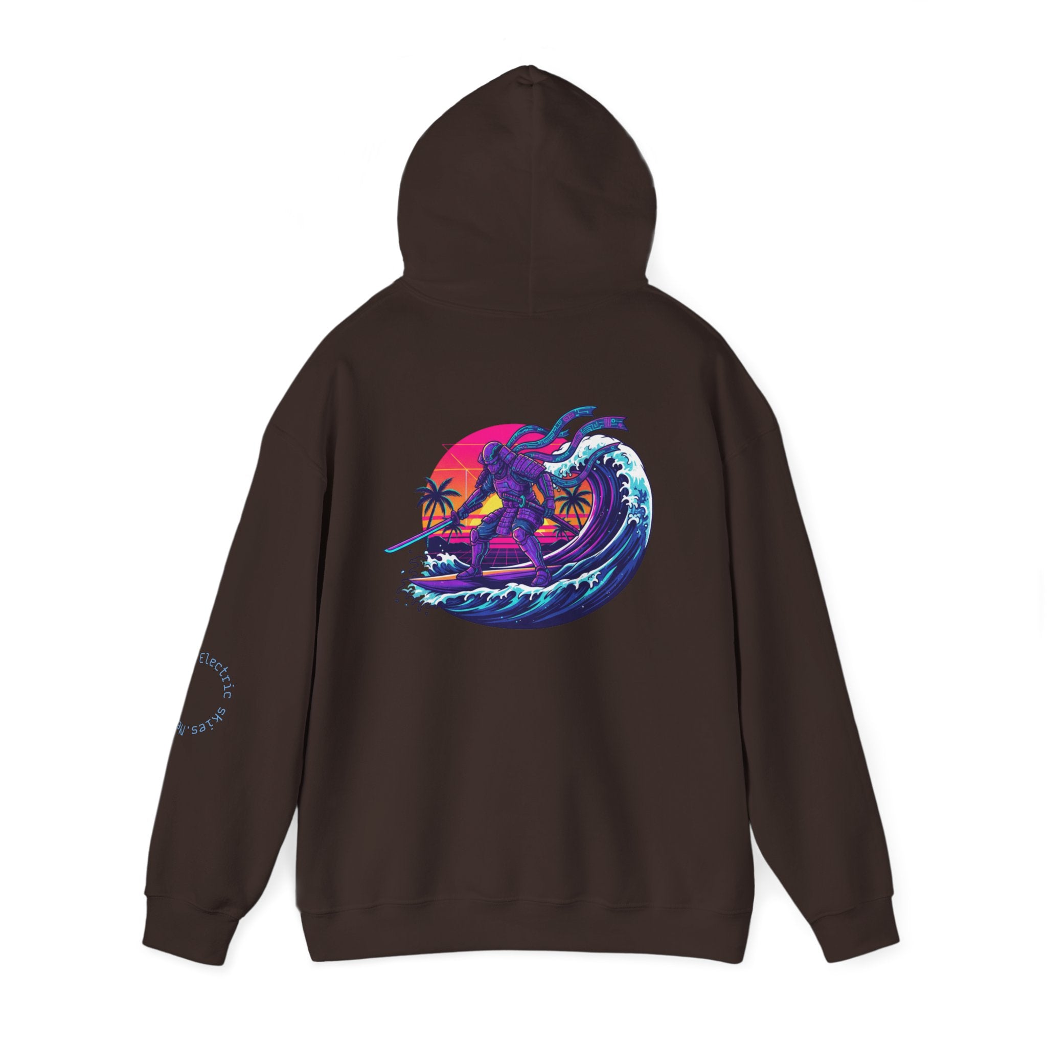 Future Paradise Hoodie — Retro Surf Samurai Graphic Pullover