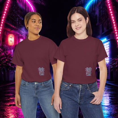 Vaporwave Japanese Surf T-Shirt — "未来の海" Retro Neon Aesthetic