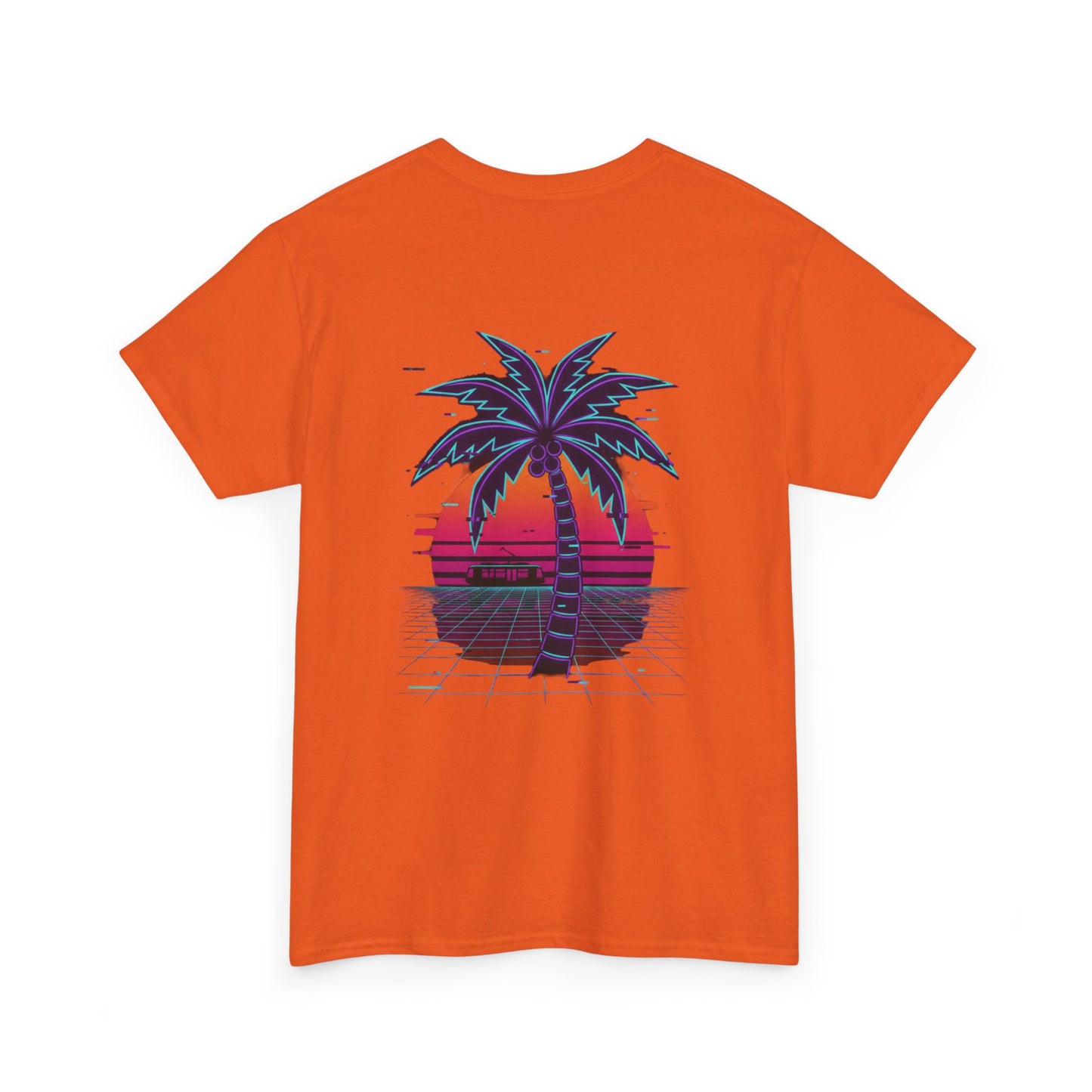 Retro Palm Tree Sunset T-Shirt — Vintage Tropical Beach Tee