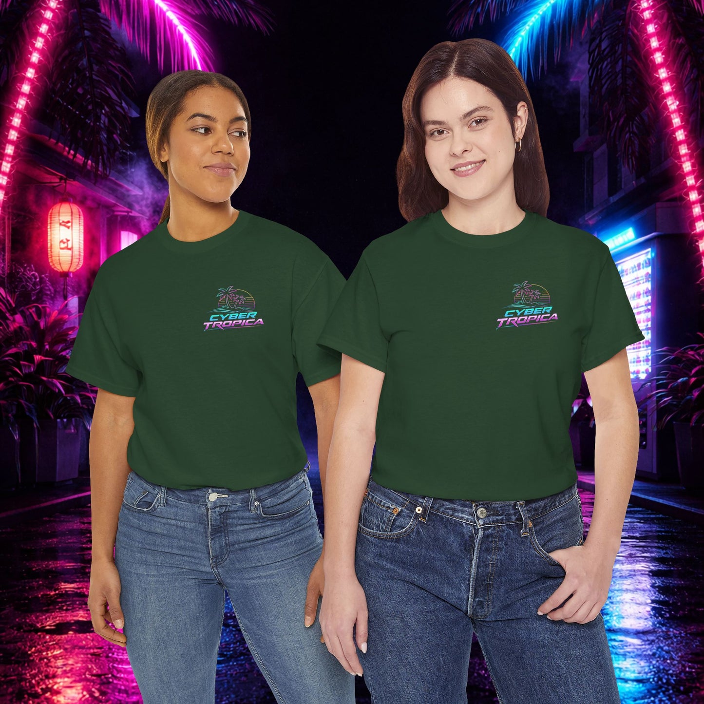 Retro Palm Tree Sunset T-Shirt — Vintage Tropical Beach Tee