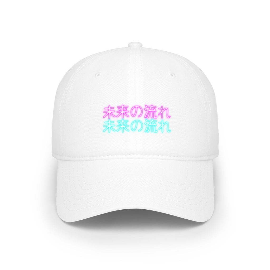 Neon Japanese Text Cap — 未来の流れ (Flow of the Future) Low Profile Baseball Hat