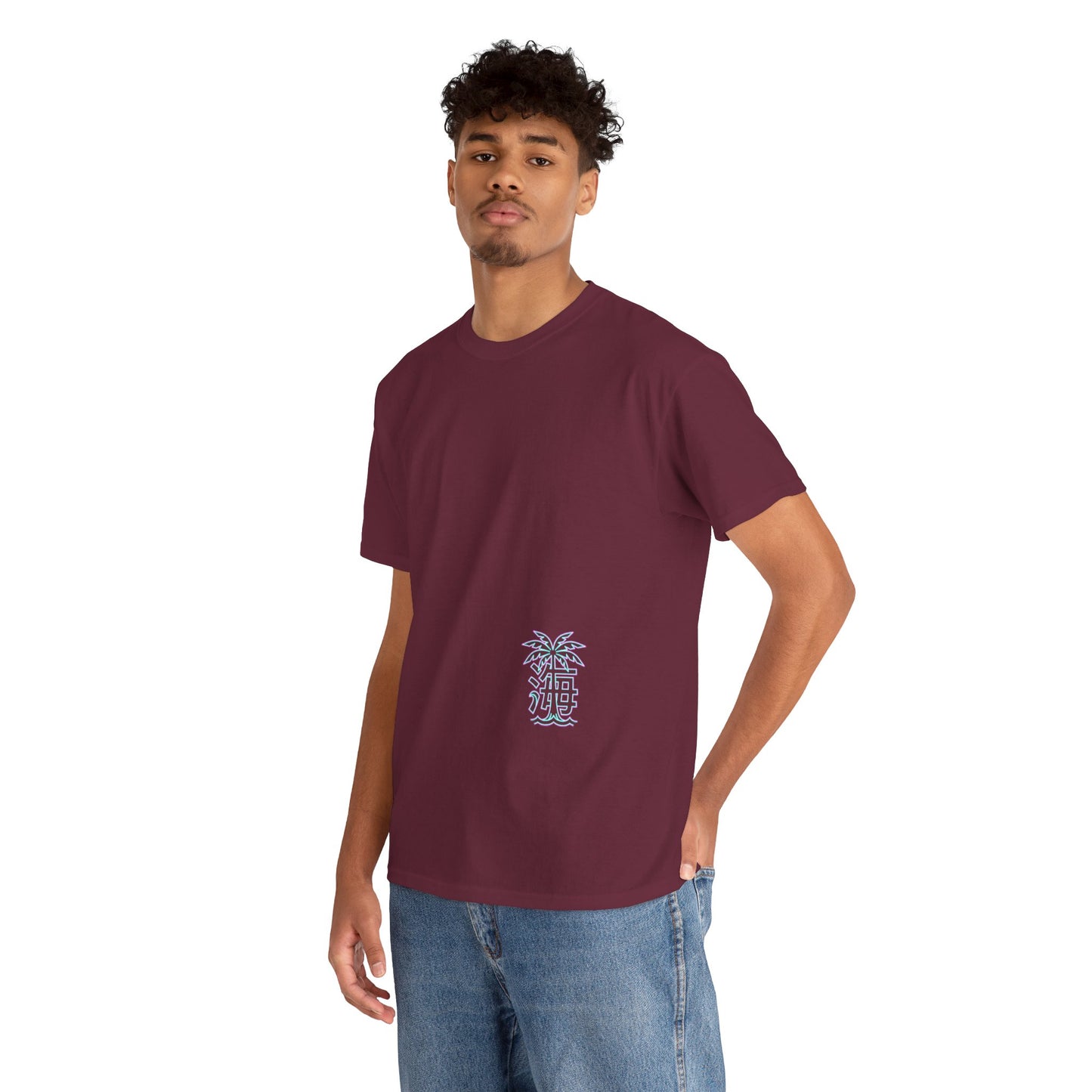 Vaporwave Japanese Surf T-Shirt — "未来の海" Retro Neon Aesthetic
