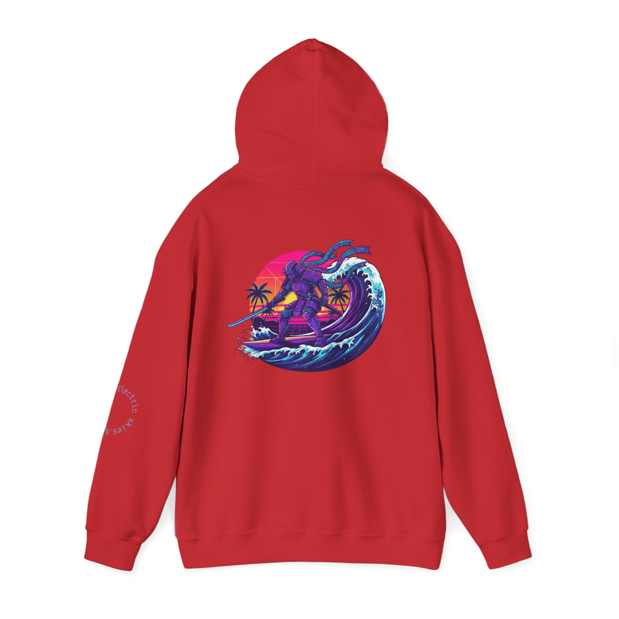 Future Paradise Hoodie — Retro Surf Samurai Graphic Pullover