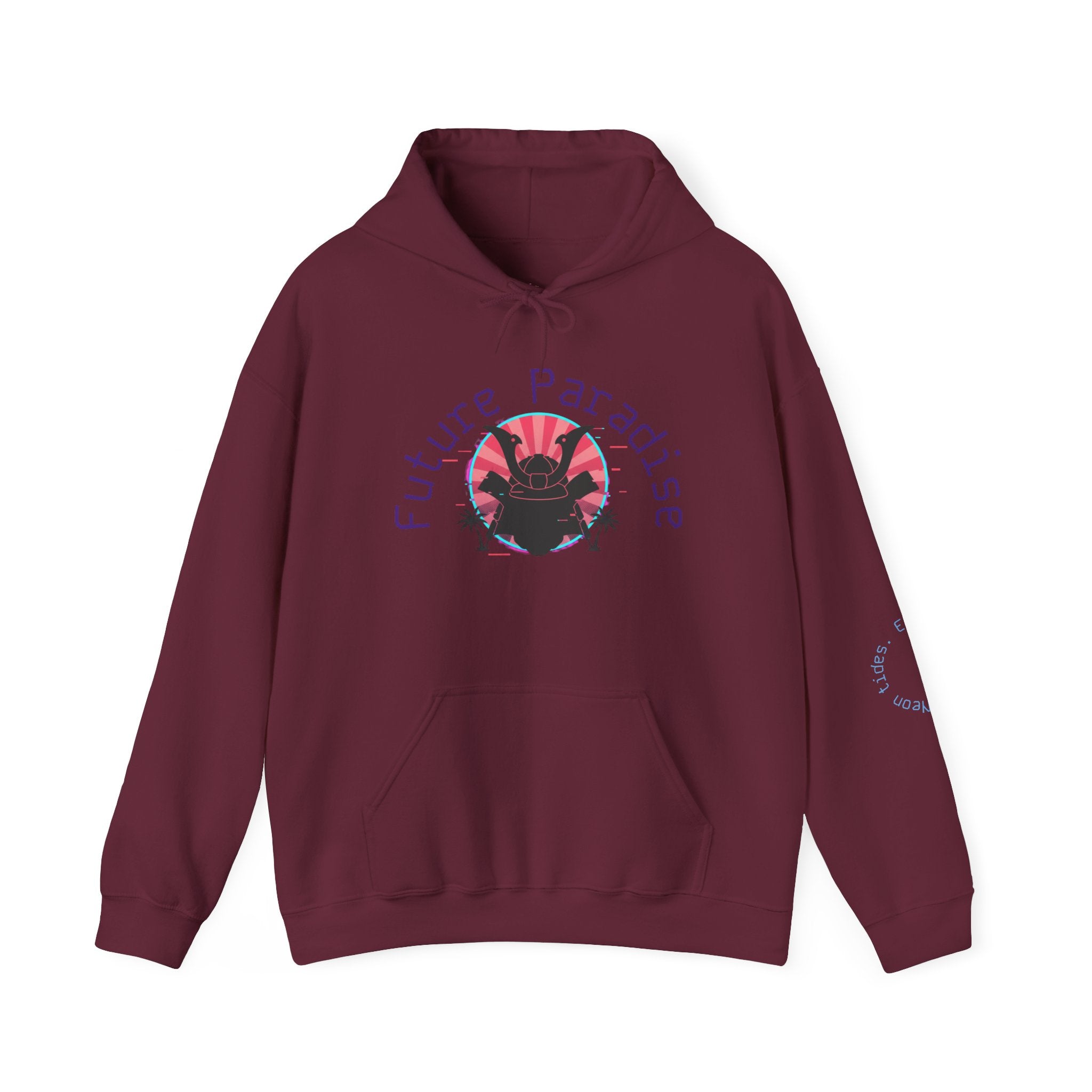 Future Paradise Hoodie — Retro Surf Samurai Graphic Pullover