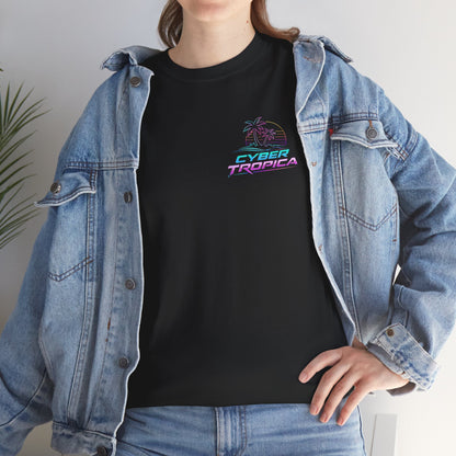 Retro Palm Tree Sunset T-Shirt — Vintage Tropical Beach Tee