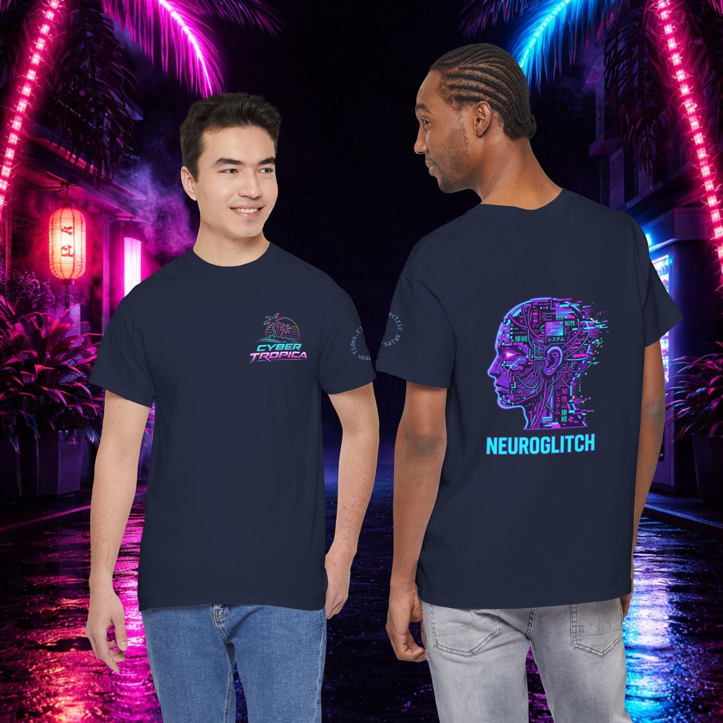Neuroglitch Graphic Tee — Retro Futuristic Cyberpunk T-Shirt