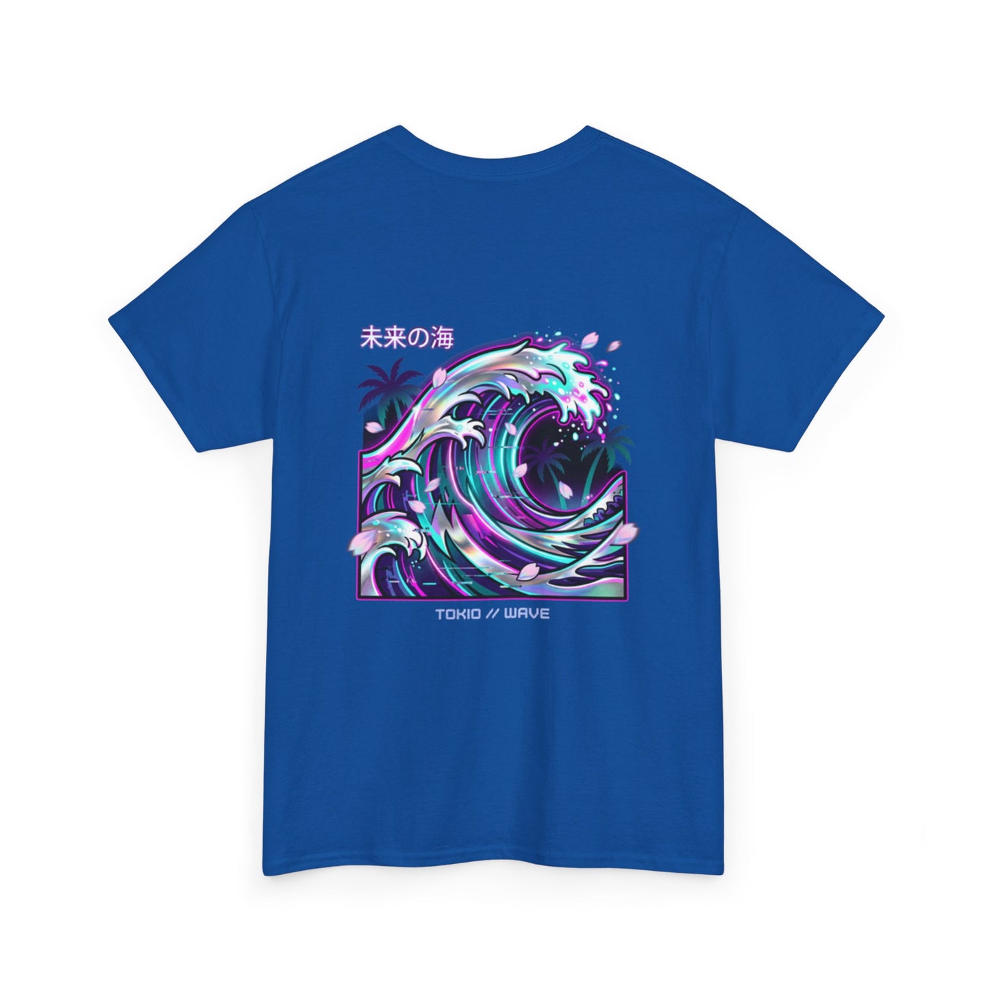 Vaporwave Japanese Surf T-Shirt — "未来の海" Retro Neon Aesthetic