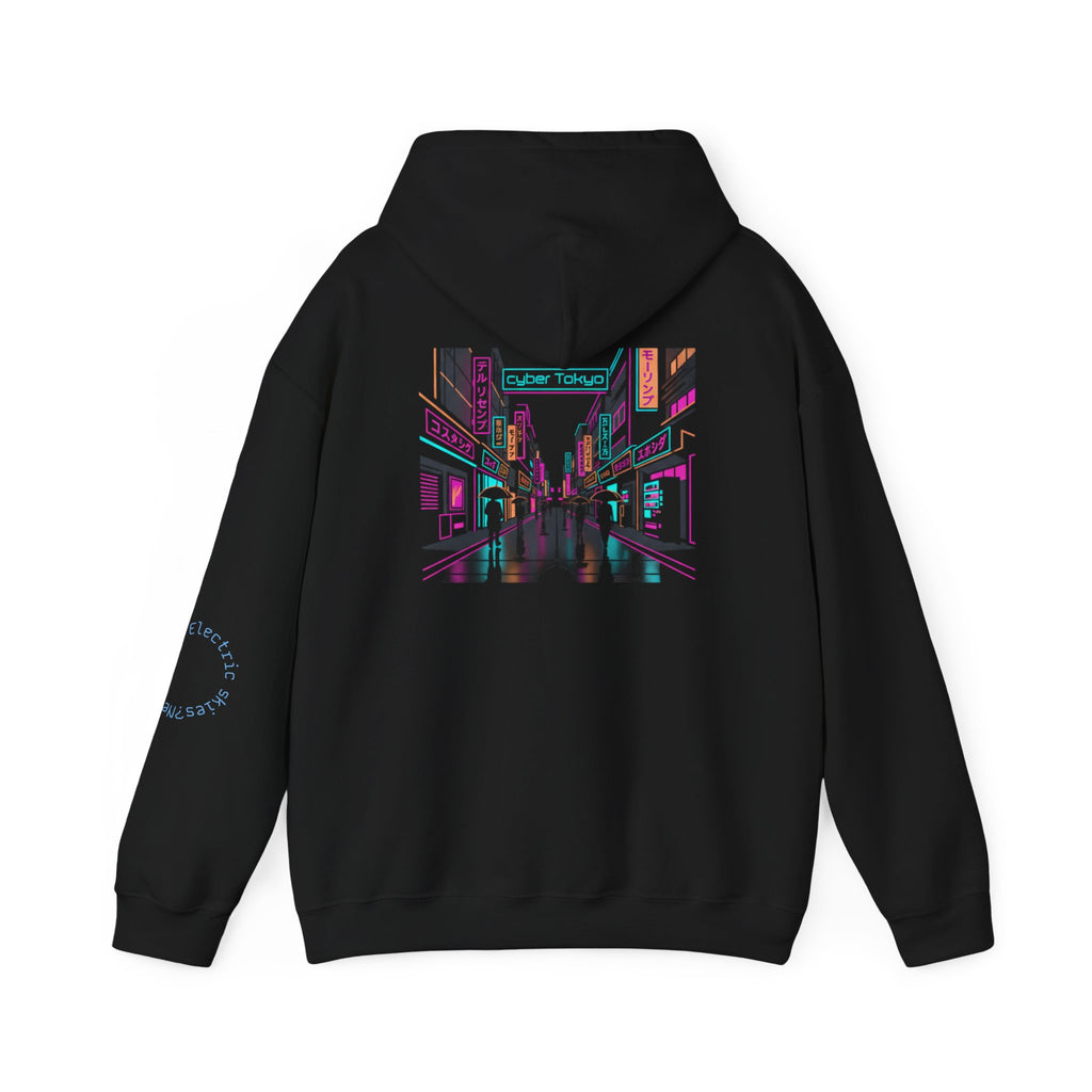 Cyber City Anime Hoodie – Neon Retro Dystopia Streetwear