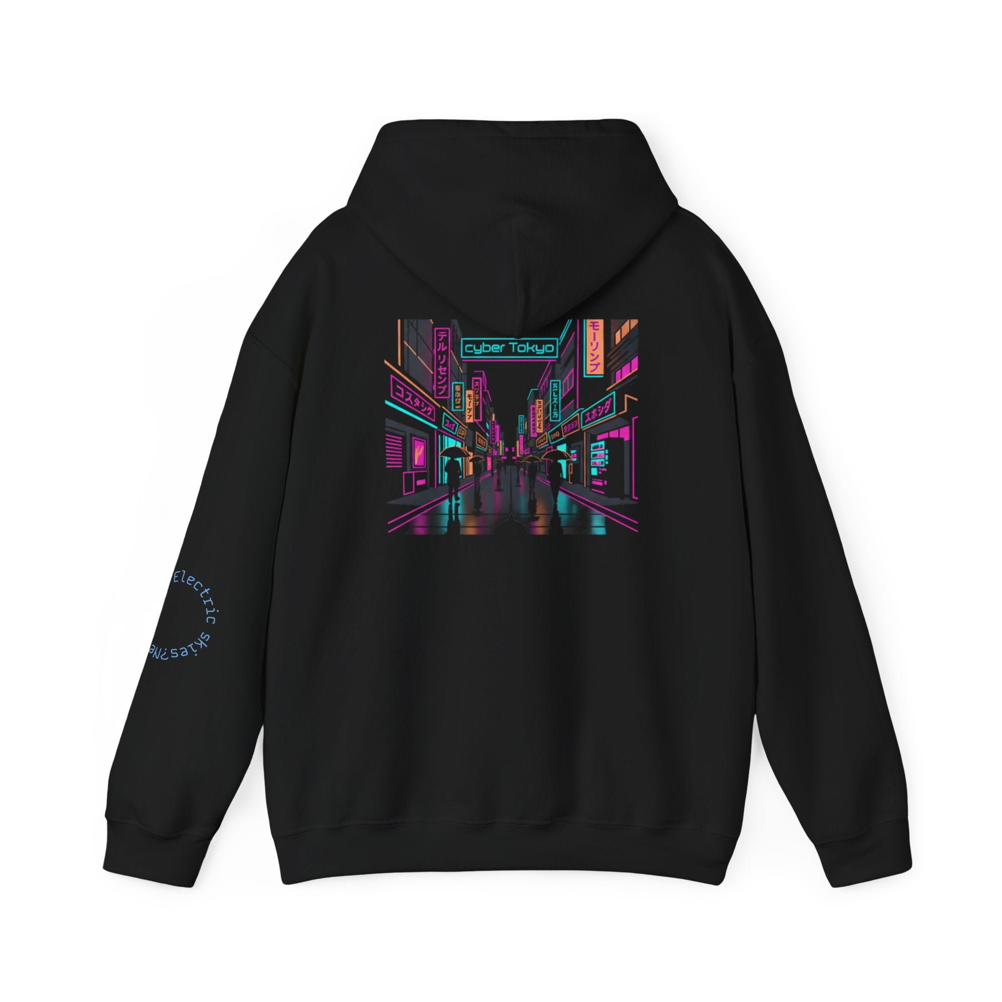Cyber City Anime Hoodie – Neon Retro Dystopia Streetwear