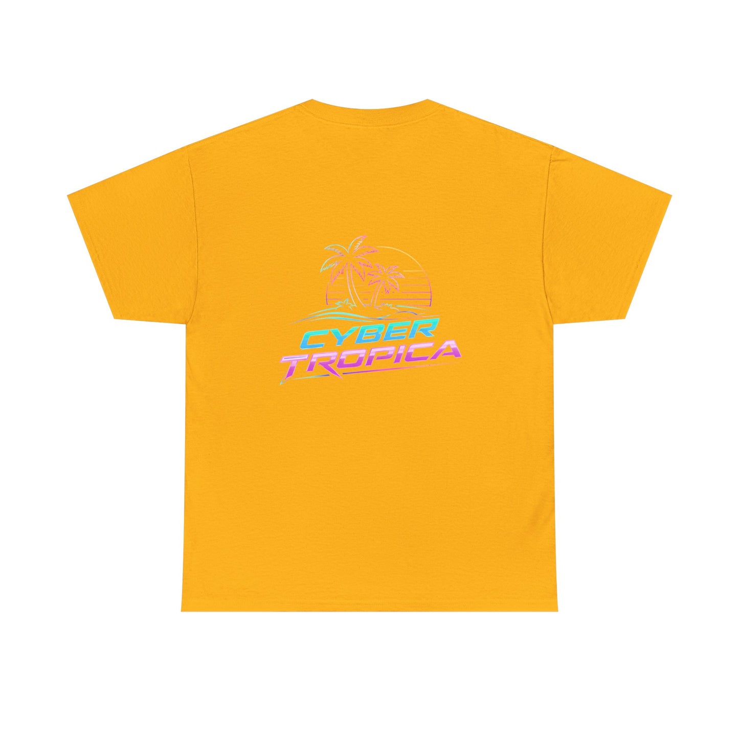 Cyberpunk Tropical Duo Tee — Neon Futuristic Beach Graphic T-Shirt