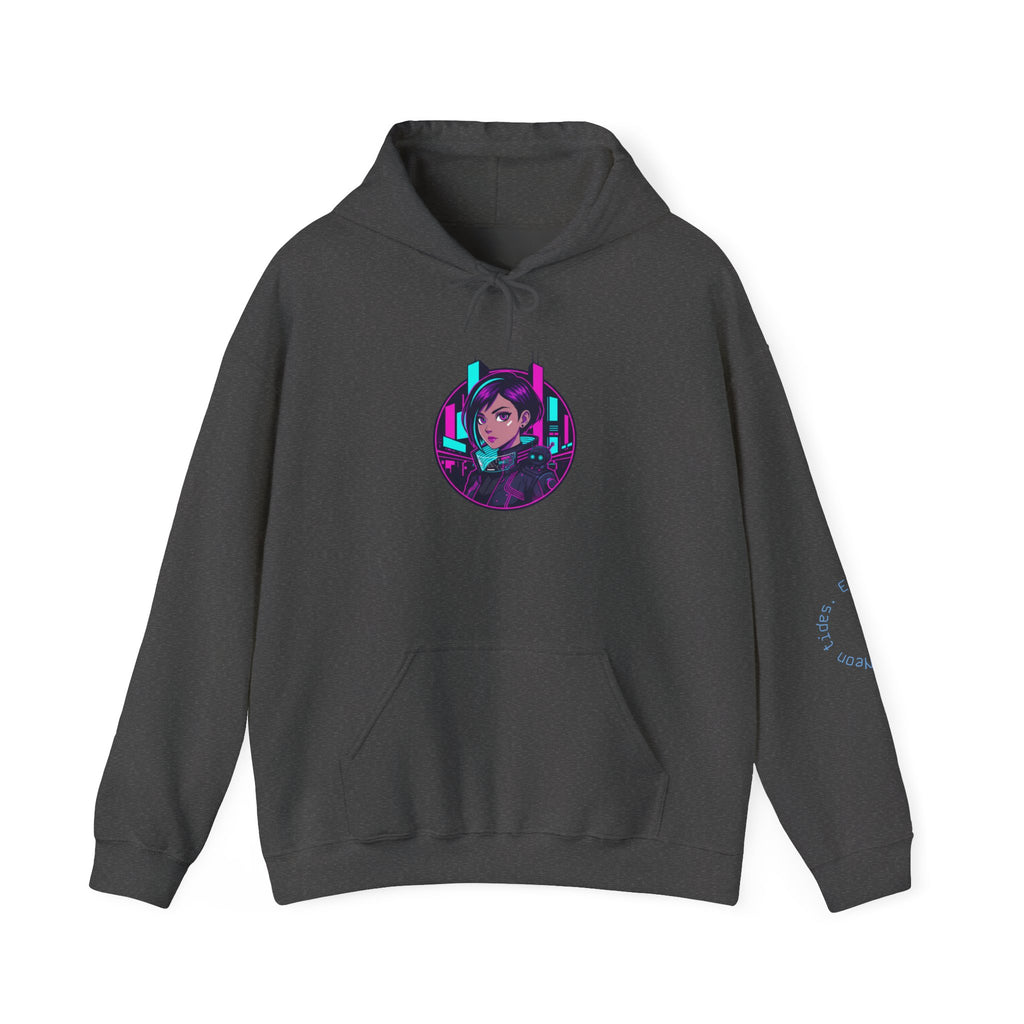 Cyber City Anime Hoodie – Neon Retro Dystopia Streetwear