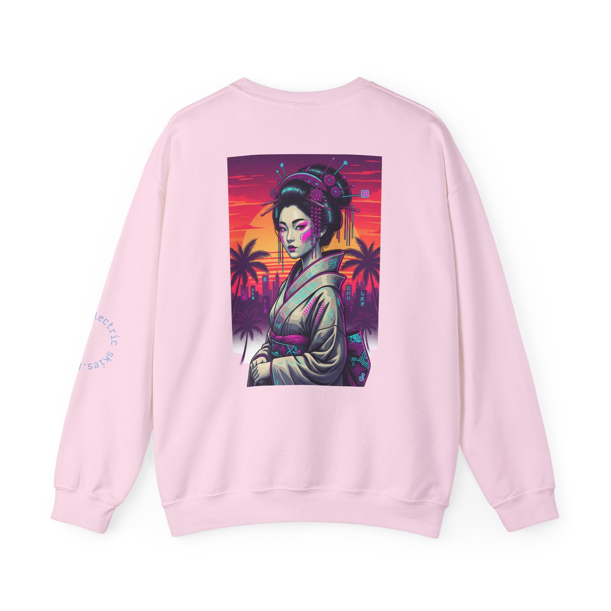 Geisha Sunset Crewneck Sweatshirt — "Elegance Rewired" Graphic Sweatshirt