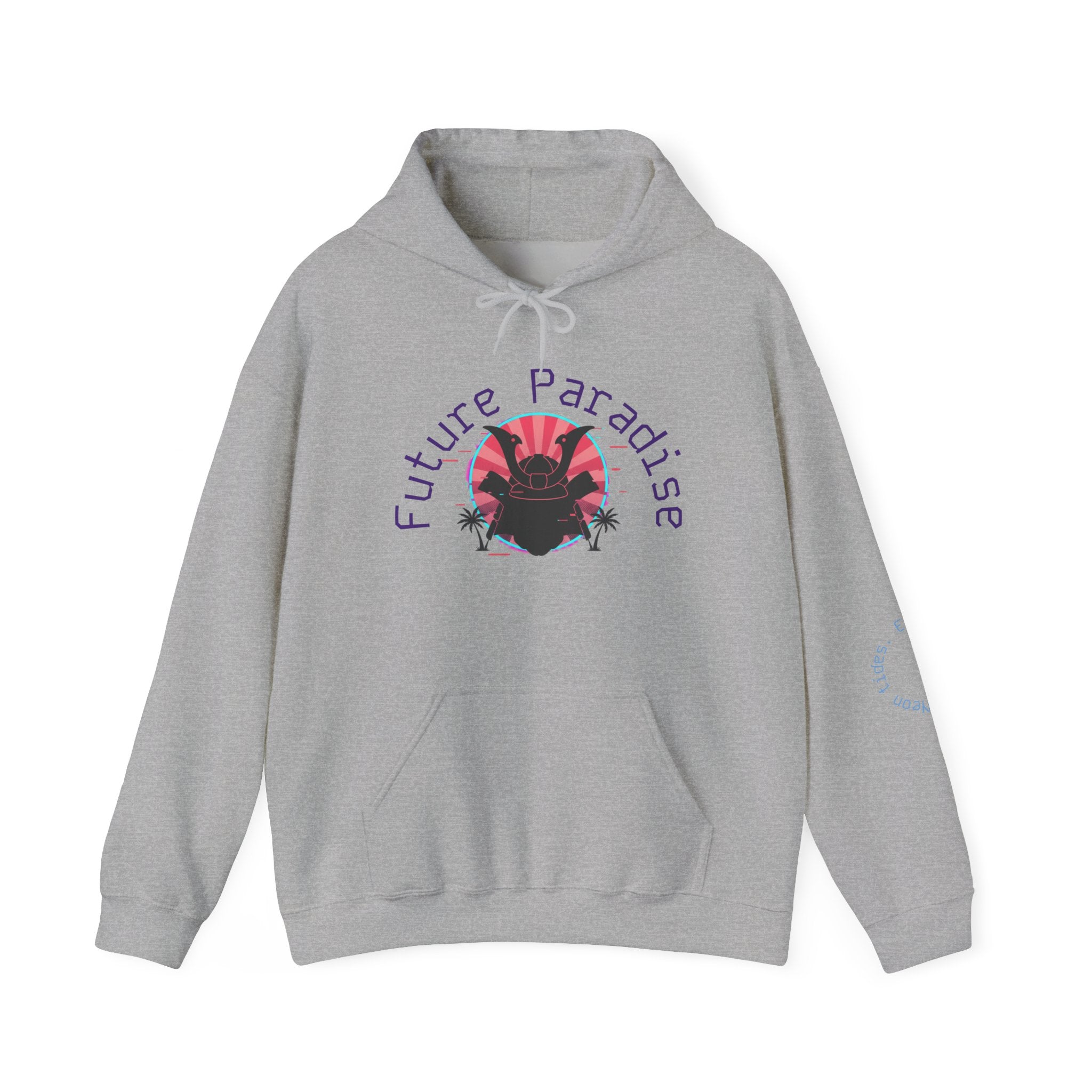 Future Paradise Hoodie — Retro Surf Samurai Graphic Pullover