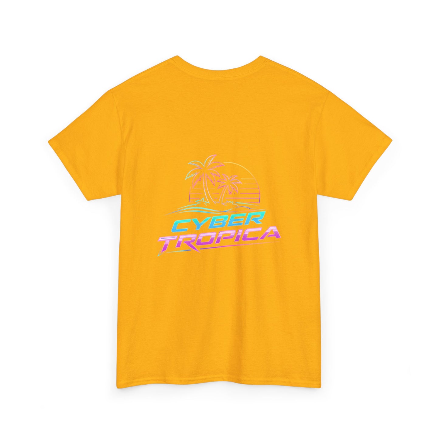 Cyberpunk Tropical Duo Tee — Neon Futuristic Beach Graphic T-Shirt