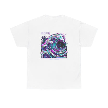 Vaporwave Japanese Surf T-Shirt — "未来の海" Retro Neon Aesthetic