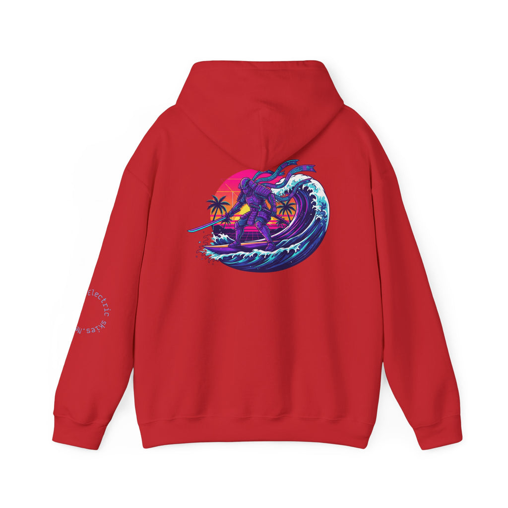 Future Paradise Hoodie — Retro Surf Samurai Graphic Pullover