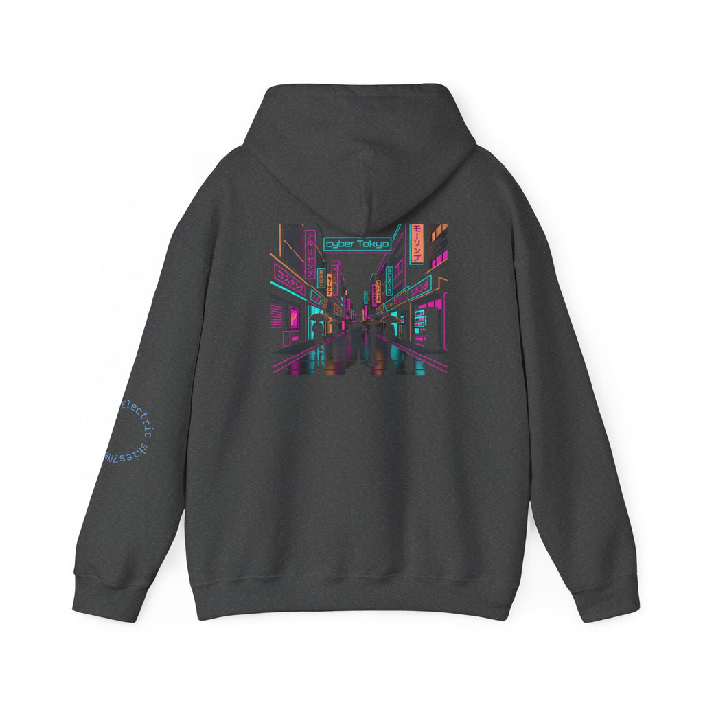 Cyber City Anime Hoodie – Neon Retro Dystopia Streetwear