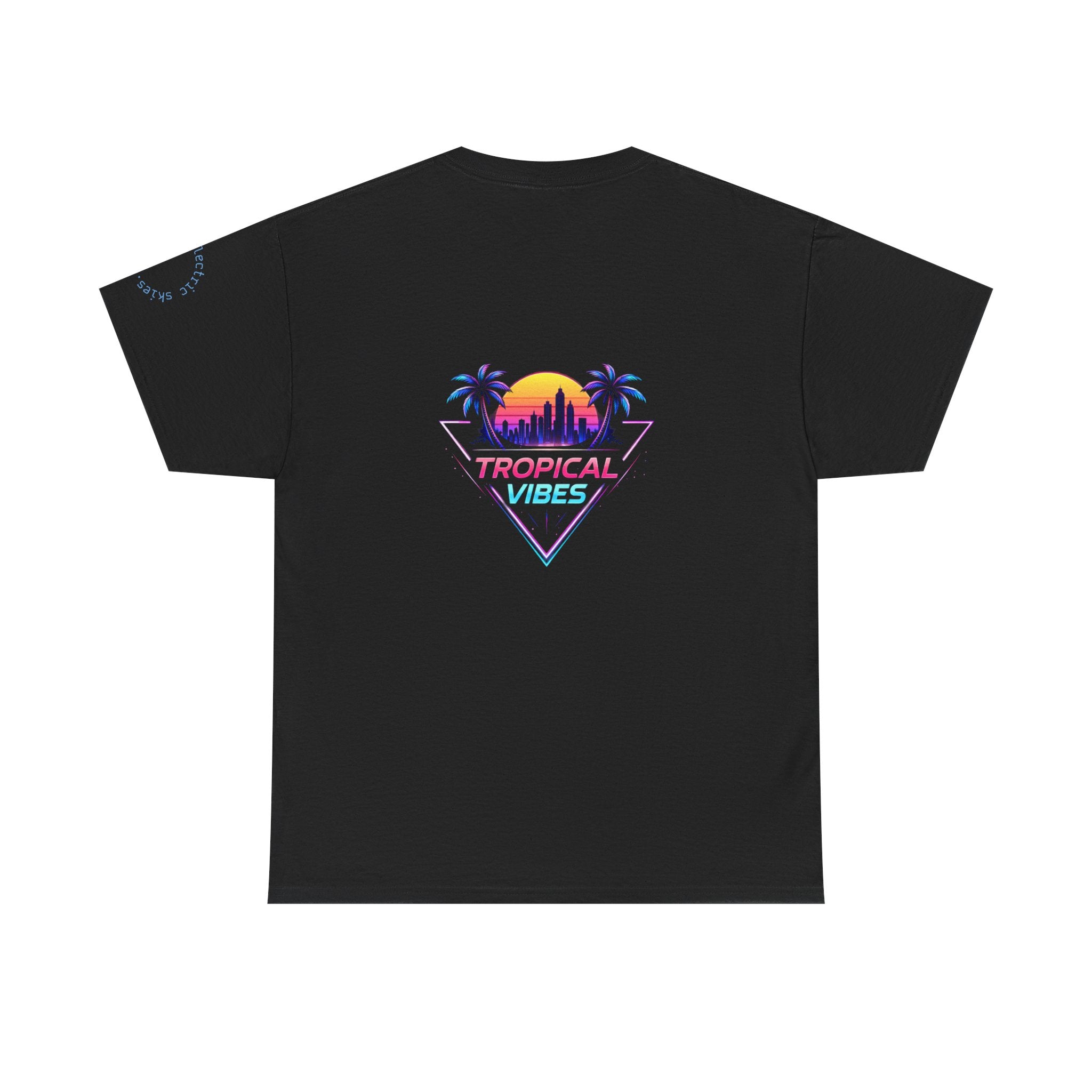 Vaporwave Cyber Duo T-Shirt — 'Tropical Vibes' Retro Futuristic Tee