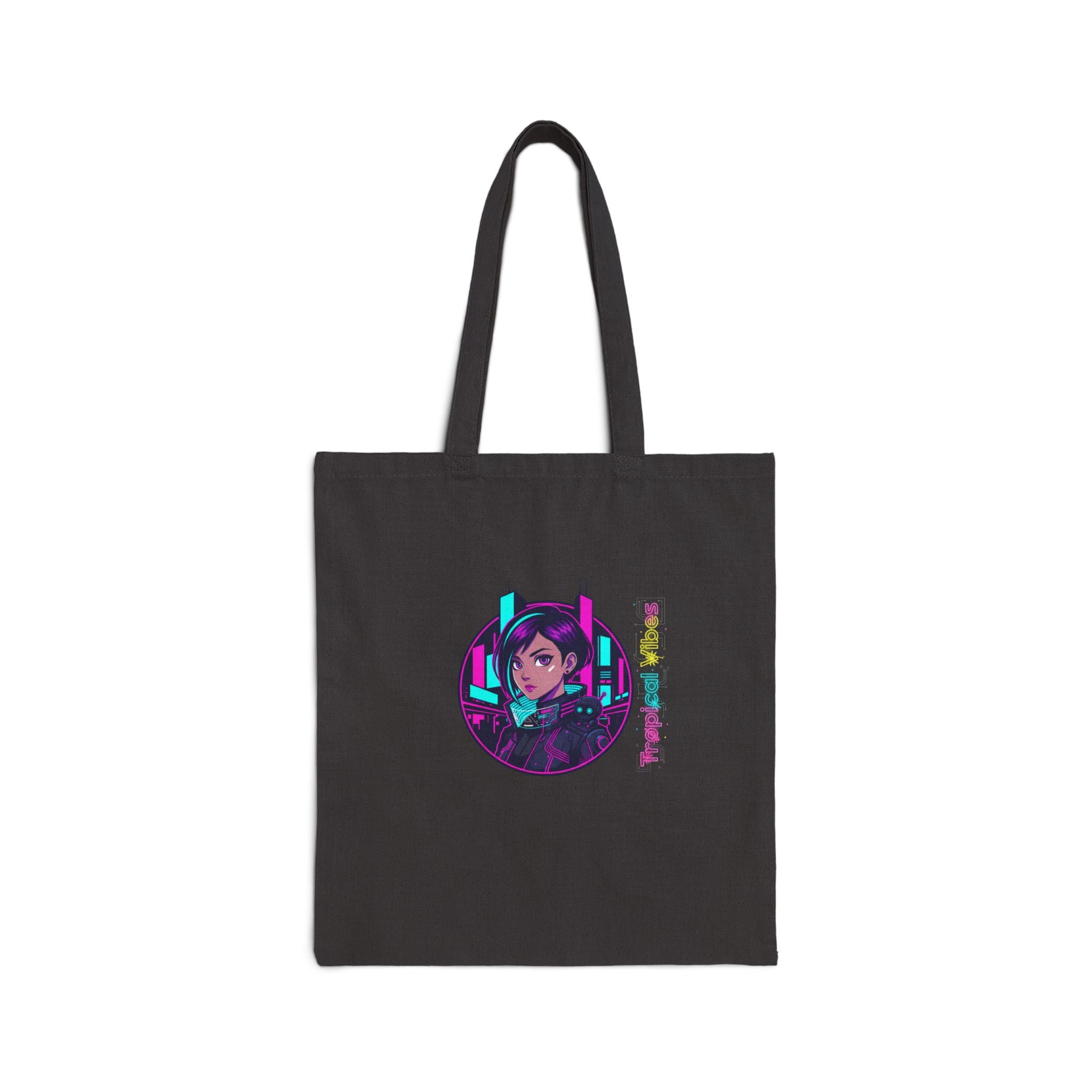 Neon Cyberpunk Girl Tote