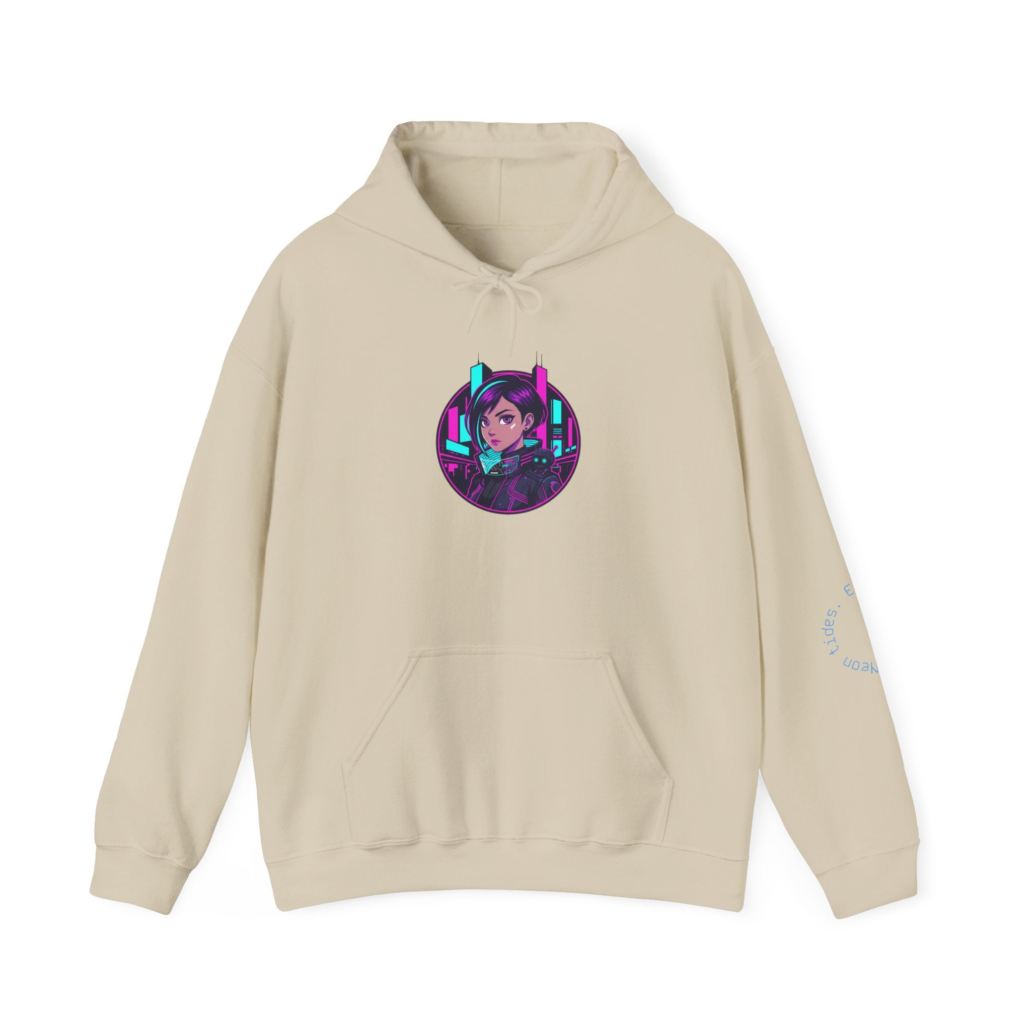 Cyber City Anime Hoodie – Neon Retro Dystopia Streetwear