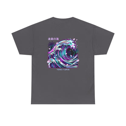 Vaporwave Japanese Surf T-Shirt — "未来の海" Retro Neon Aesthetic