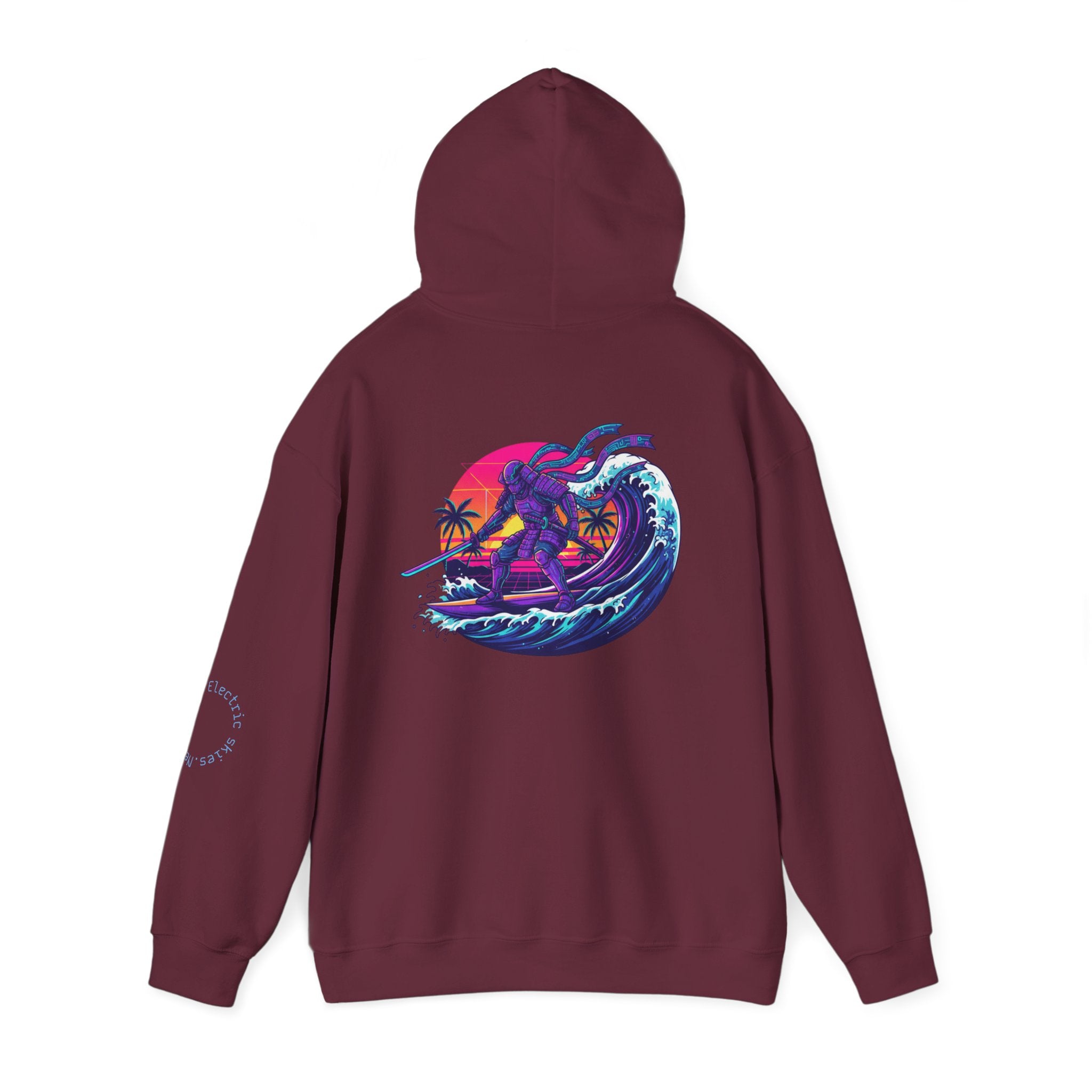 Future Paradise Hoodie — Retro Surf Samurai Graphic Pullover