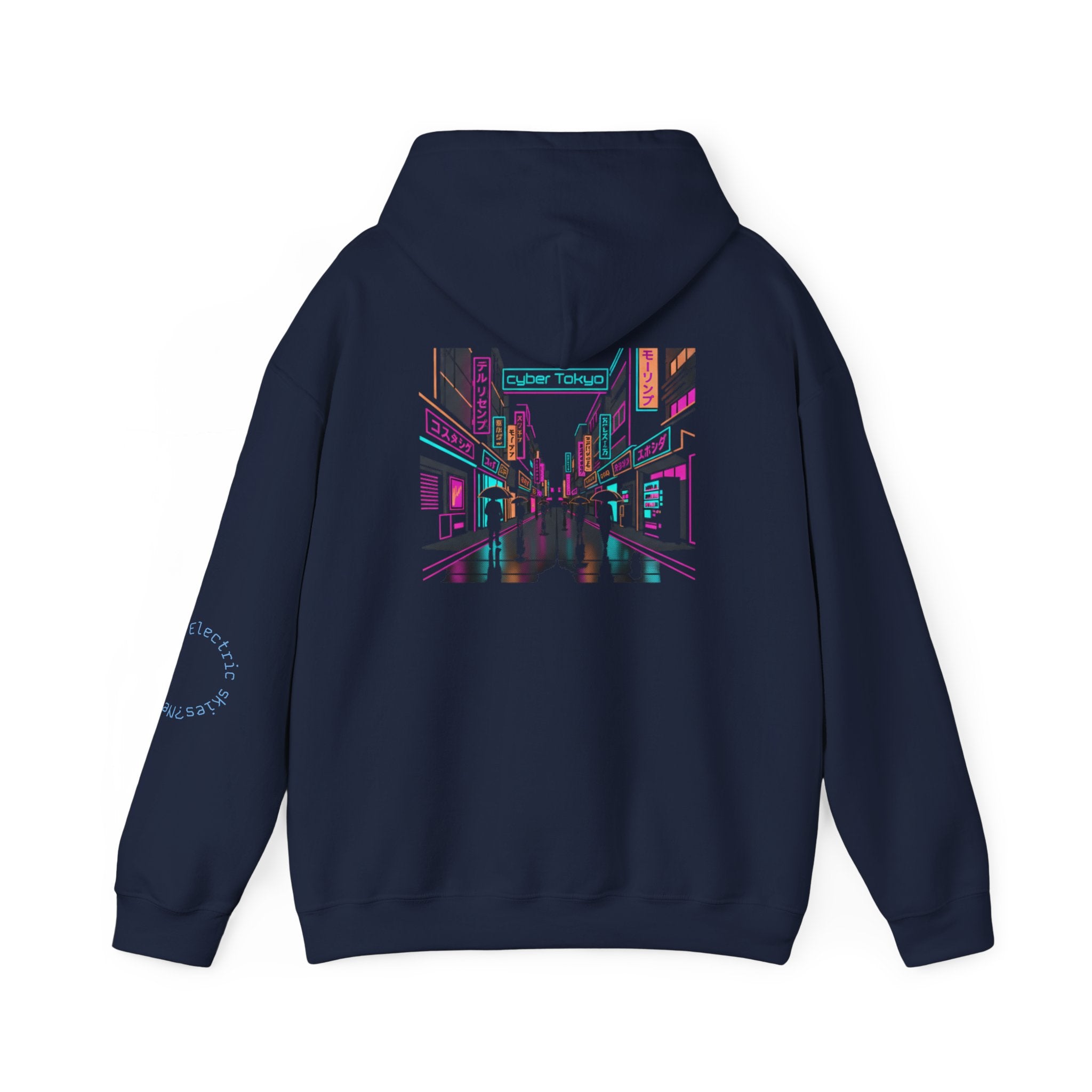 Cyber City Anime Hoodie – Neon Retro Dystopia Streetwear