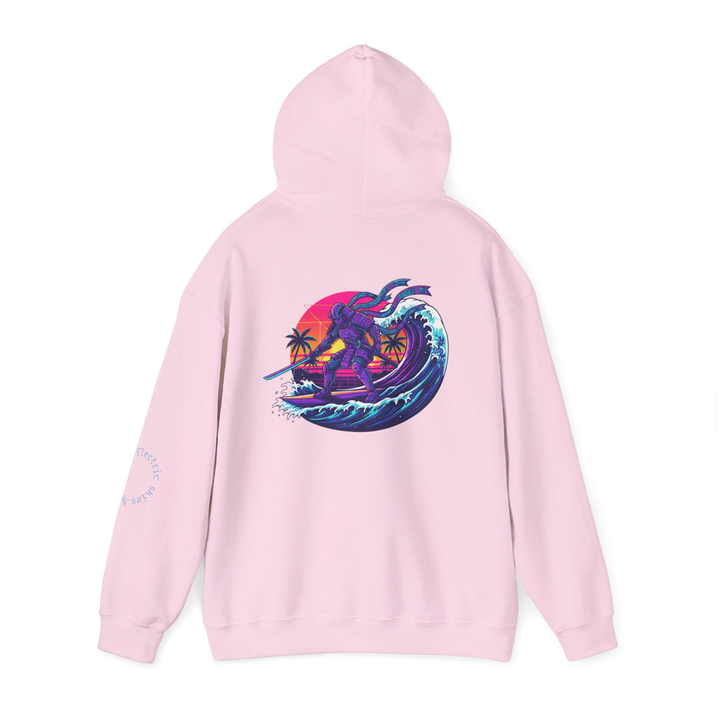 Future Paradise Hoodie — Retro Surf Samurai Graphic Pullover