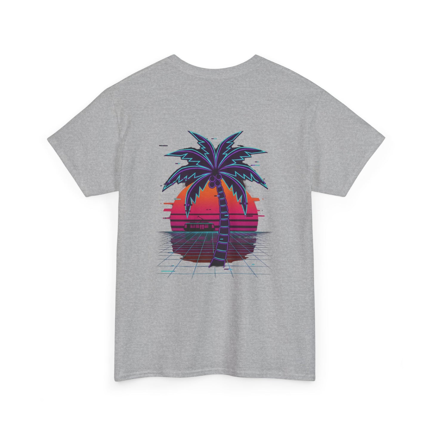 Retro Palm Tree Sunset T-Shirt — Vintage Tropical Beach Tee
