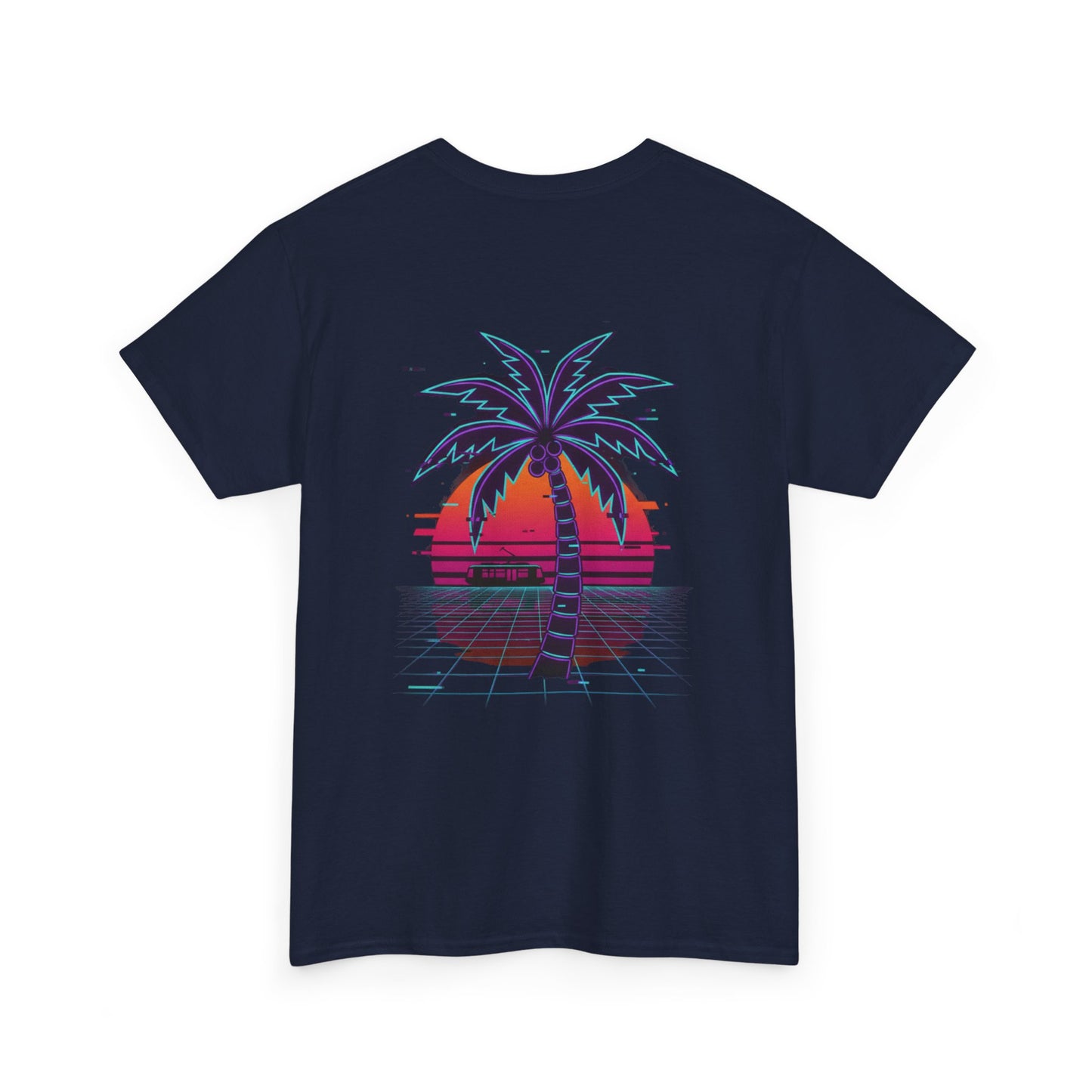Retro Palm Tree Sunset T-Shirt — Vintage Tropical Beach Tee