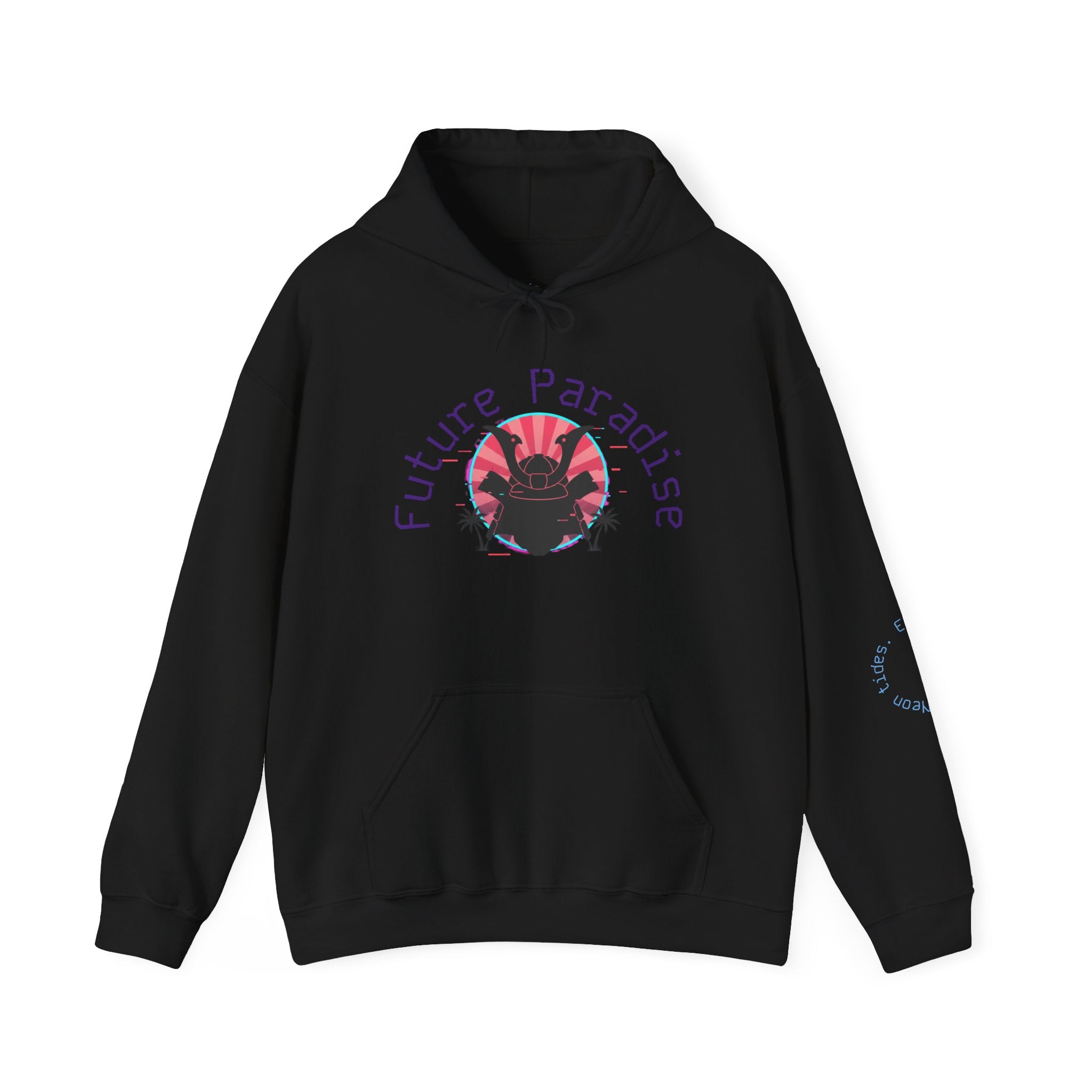 Future Paradise Hoodie — Retro Surf Samurai Graphic Pullover
