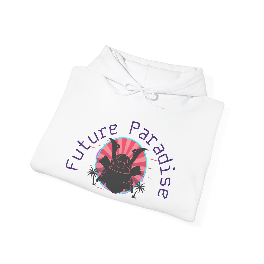 Future Paradise Hoodie — Retro Surf Samurai Graphic Pullover