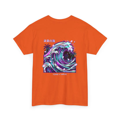 Vaporwave Japanese Surf T-Shirt — "未来の海" Retro Neon Aesthetic
