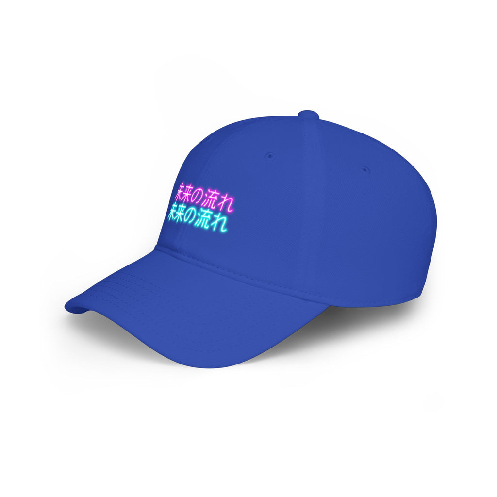 Neon Japanese Text Cap — 未来の流れ (Flow of the Future) Low Profile Baseball Hat
