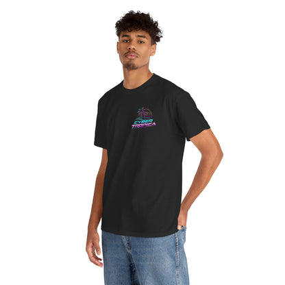 Retro Palm Tree Sunset T-Shirt — Vintage Tropical Beach Tee