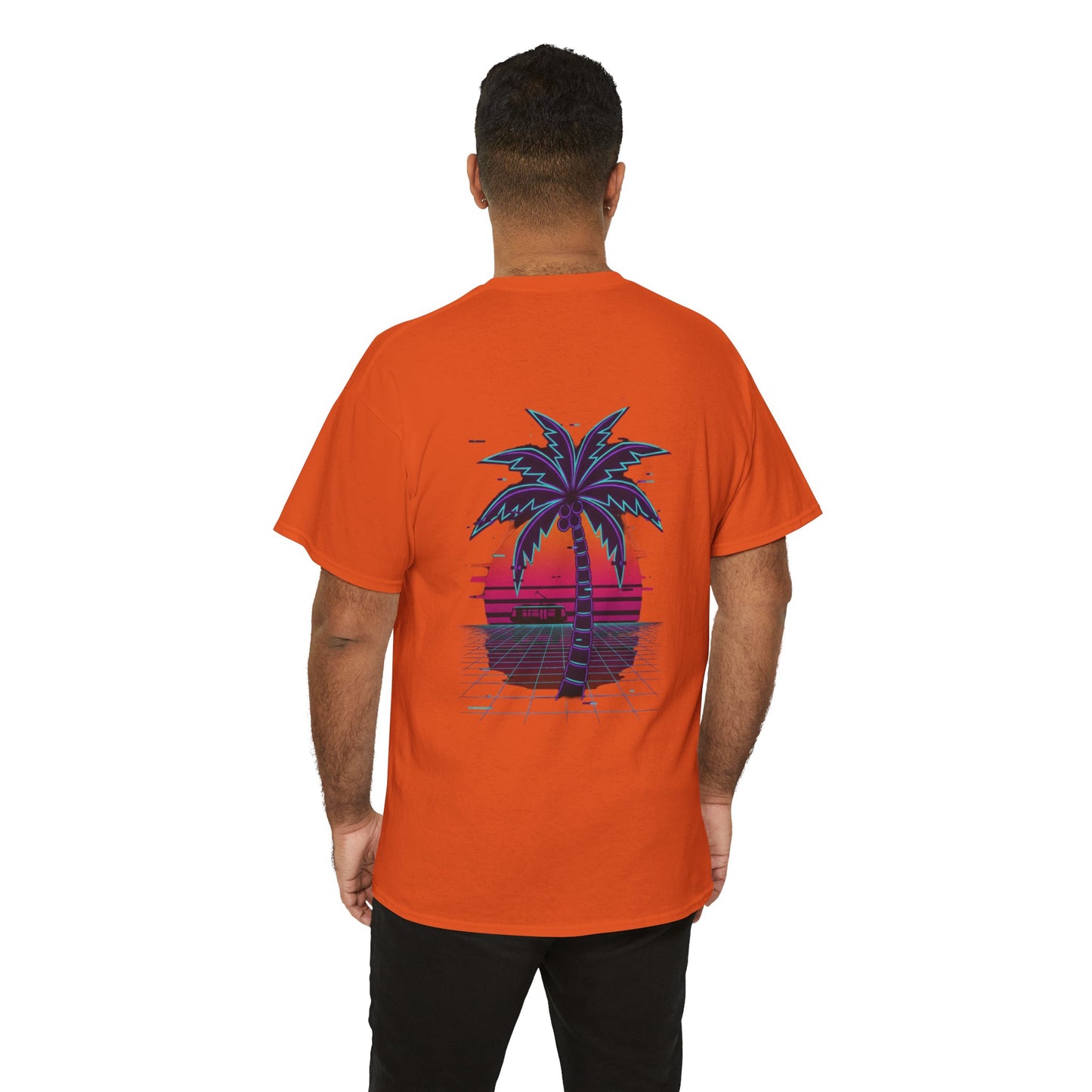 Retro Palm Tree Sunset T-Shirt — Vintage Tropical Beach Tee