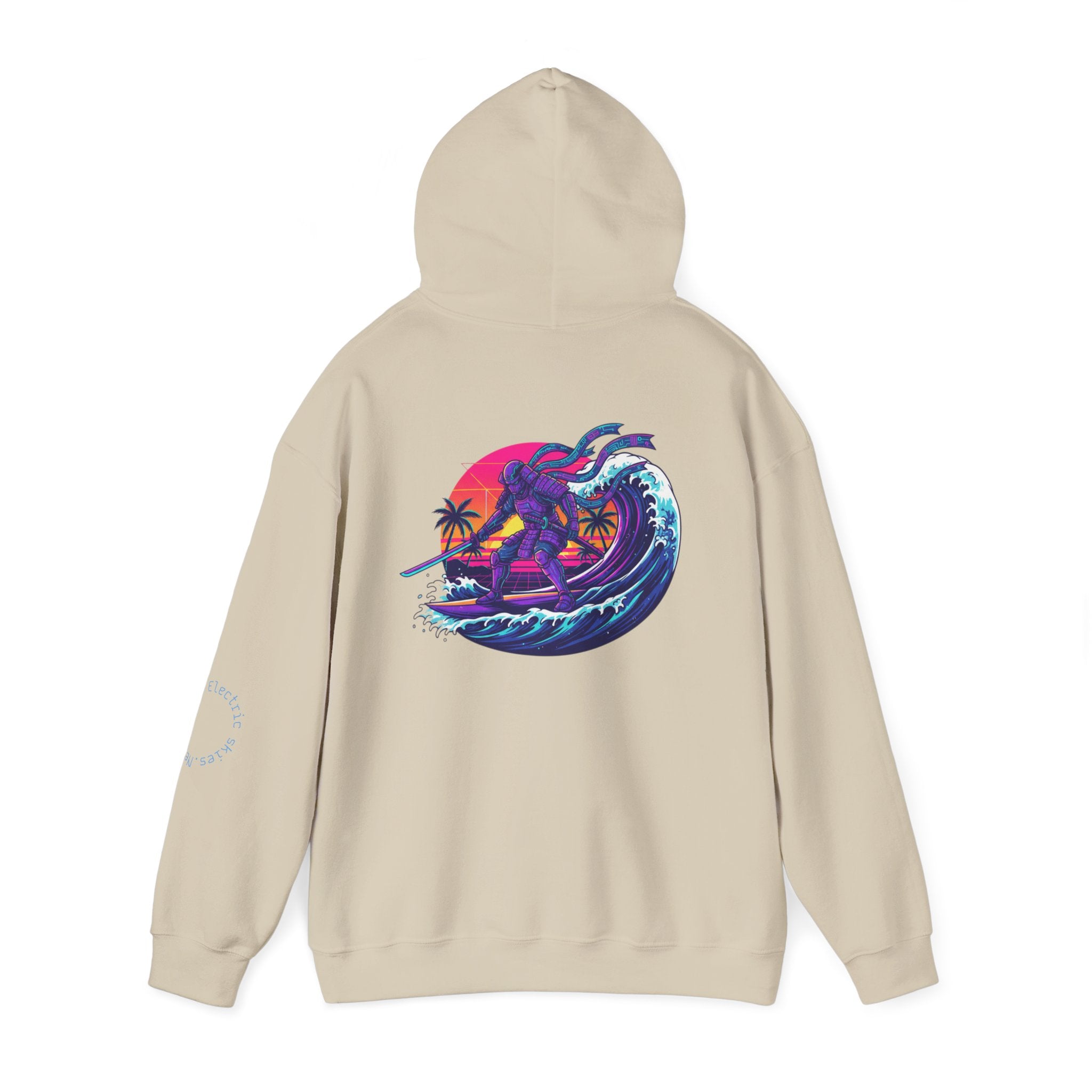 Future Paradise Hoodie — Retro Surf Samurai Graphic Pullover