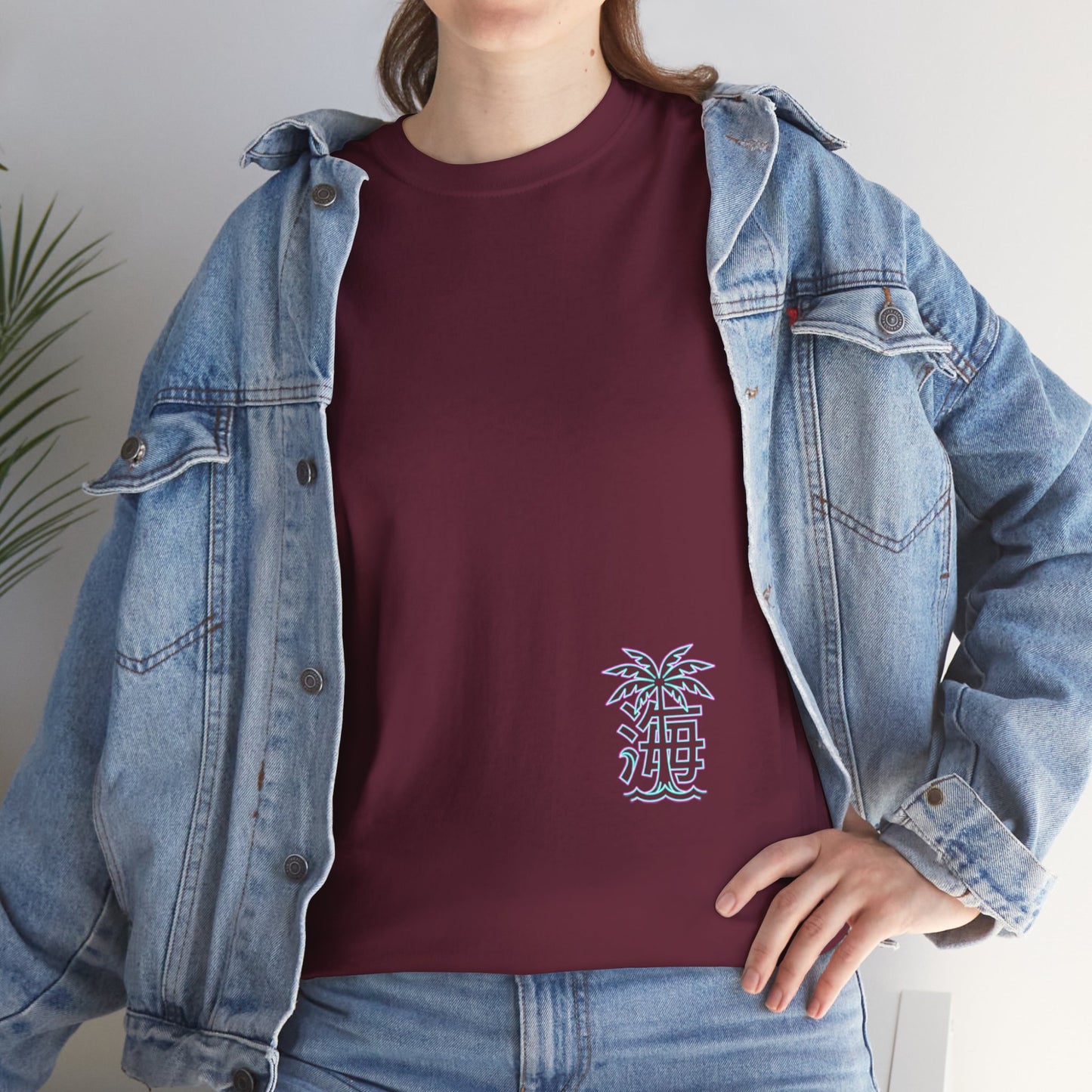 Vaporwave Japanese Surf T-Shirt — "未来の海" Retro Neon Aesthetic