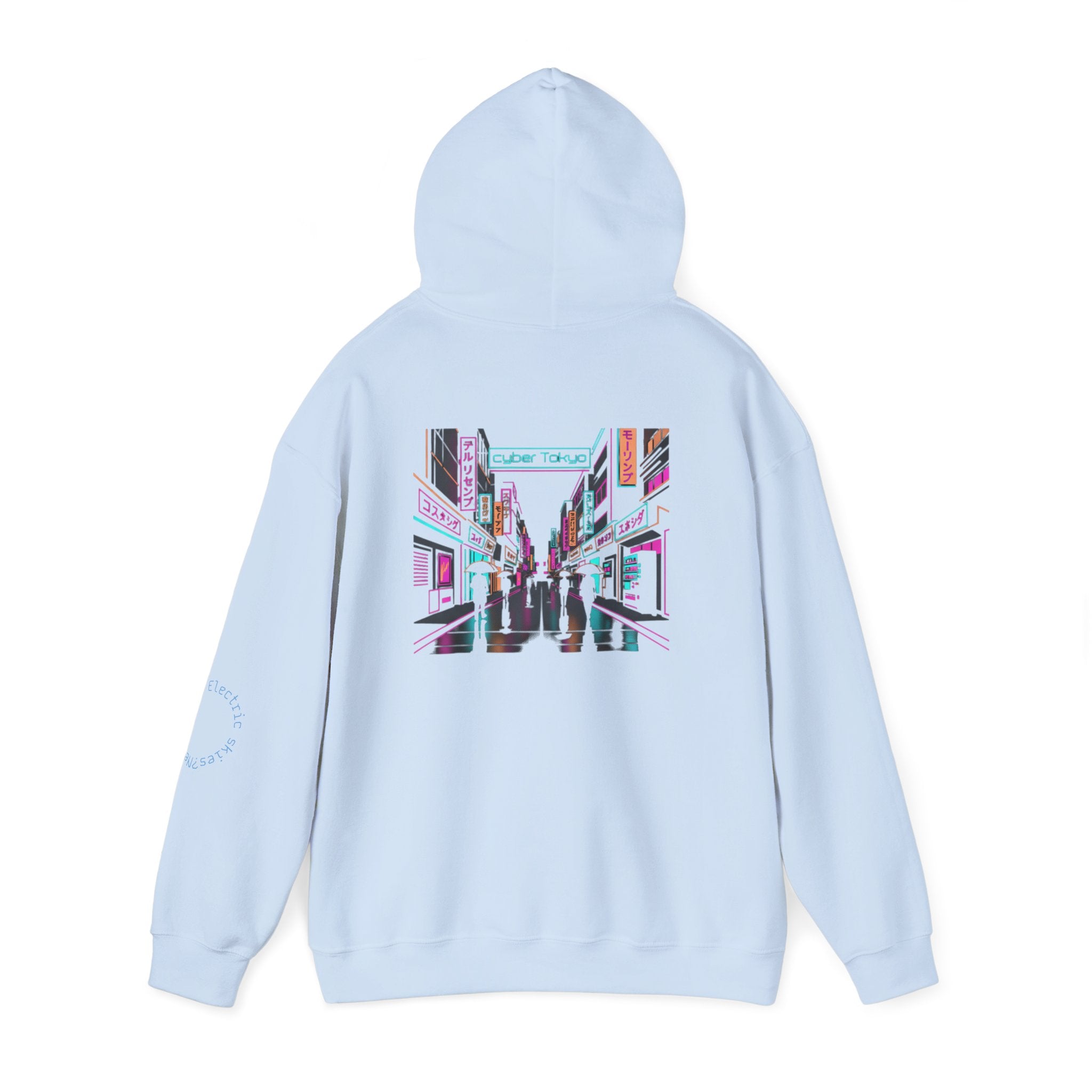 Cyber City Anime Hoodie – Neon Retro Dystopia Streetwear