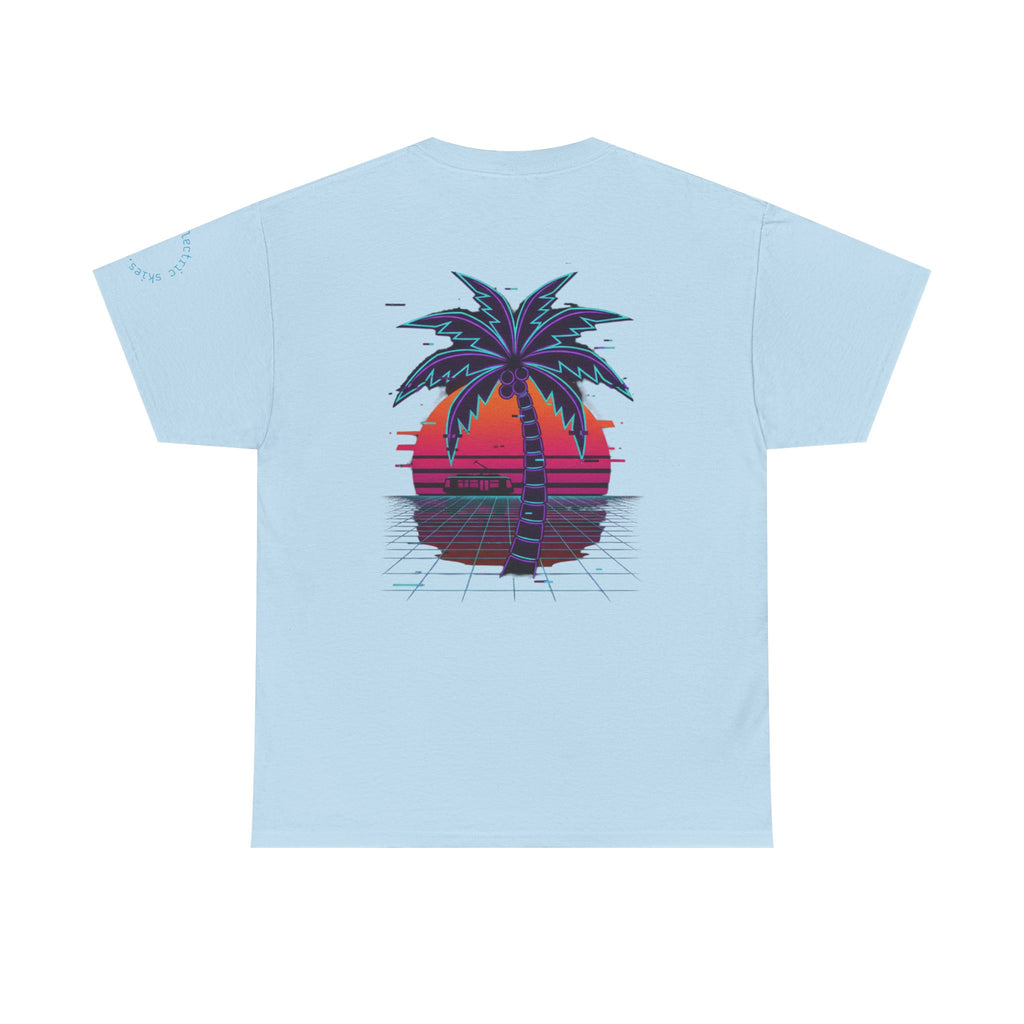 Retro Palm Sunset T-Shirt — Vaporwave Beach Graphic Tee