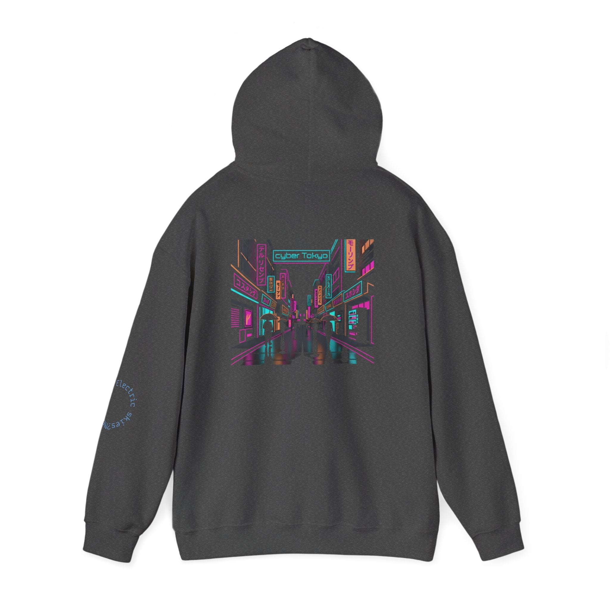 Cyber City Anime Hoodie – Neon Retro Dystopia Streetwear